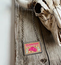 Tooled Leather Howdy Necklace