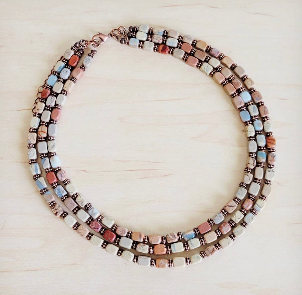 Aqua Terra And Cooper Layered Necklace