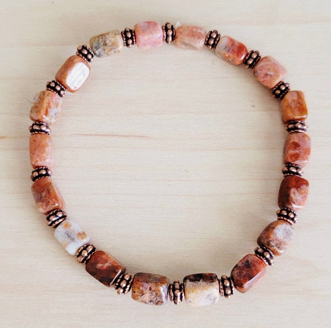 Earth Regalite And Copper Bracelet