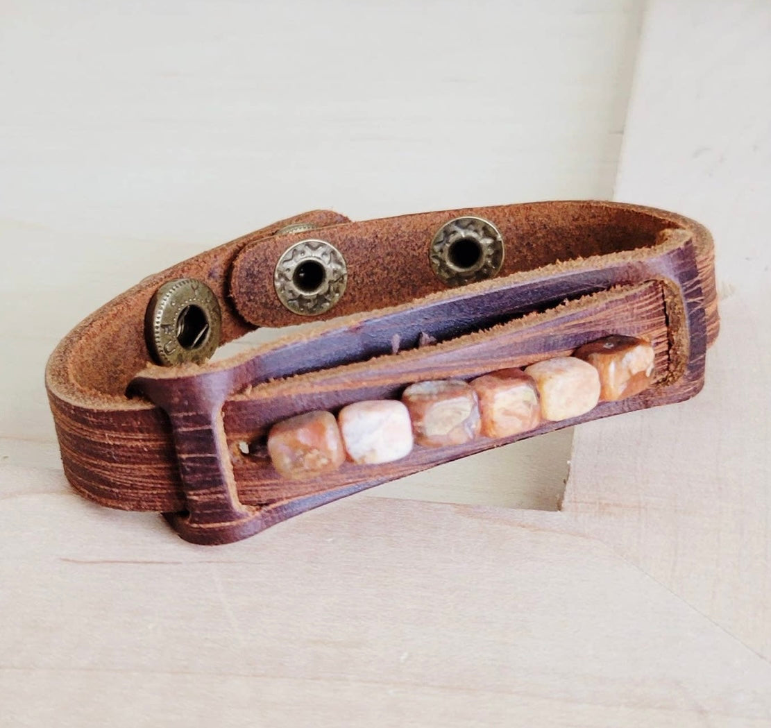 Earth Regalite Leather Cuff