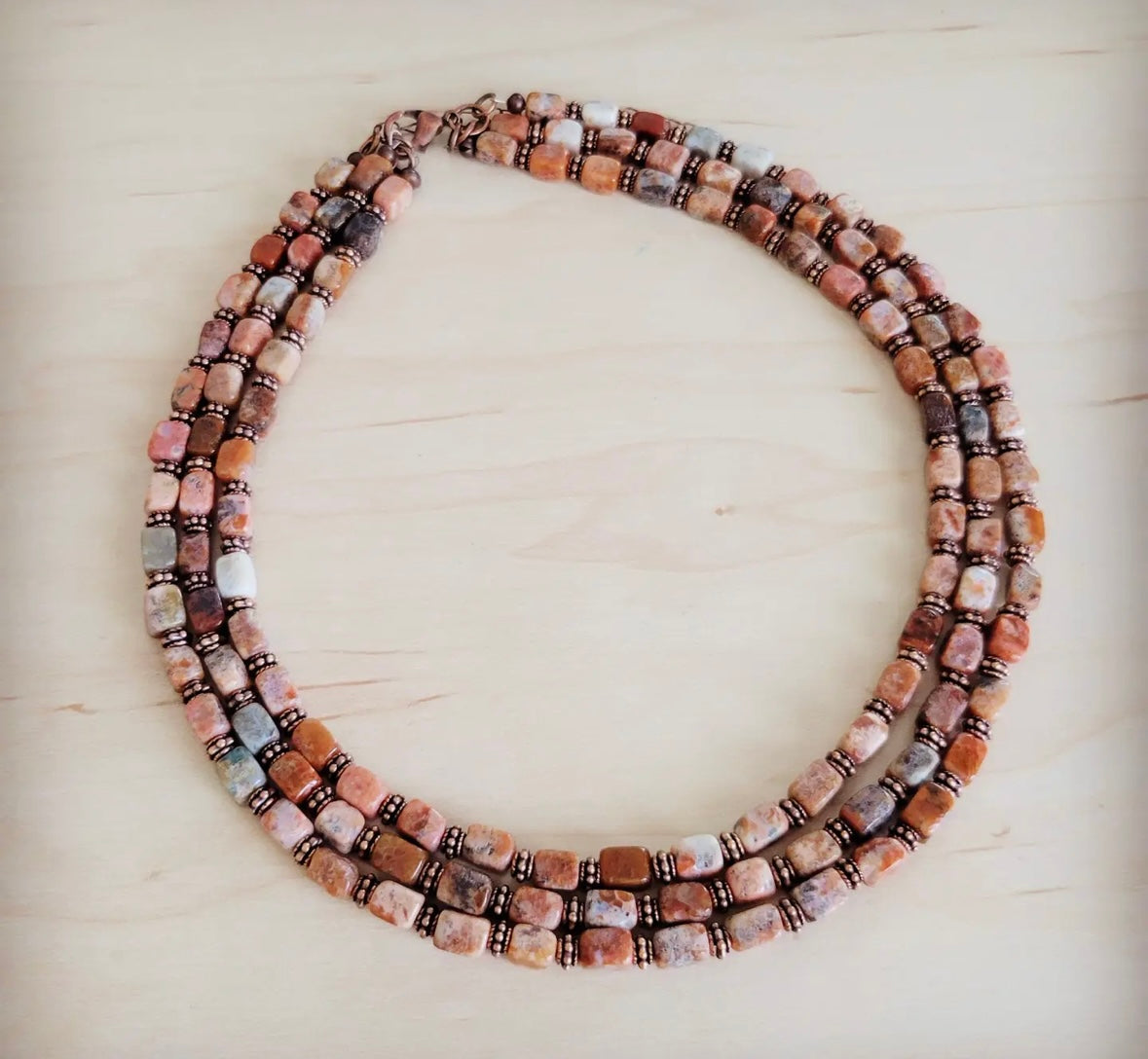 Earth Regalite And Copper Layered Necklace