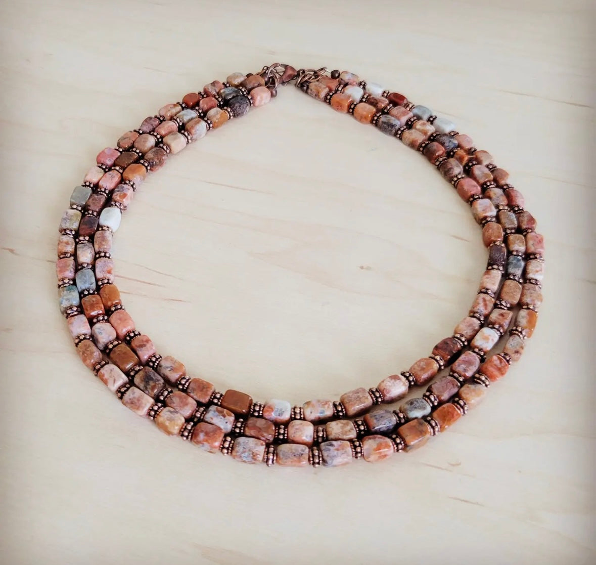 Earth Regalite And Copper Layered Necklace