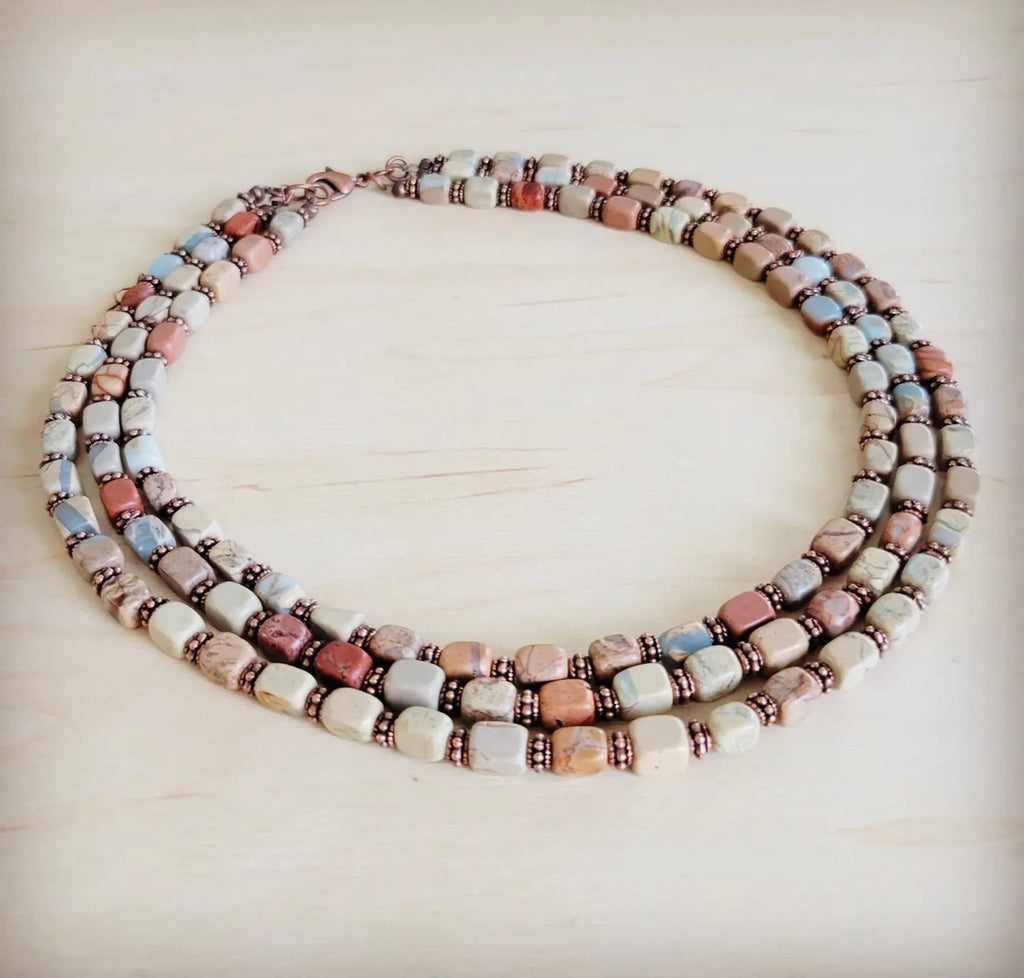 Aqua Terra And Cooper Layered Necklace