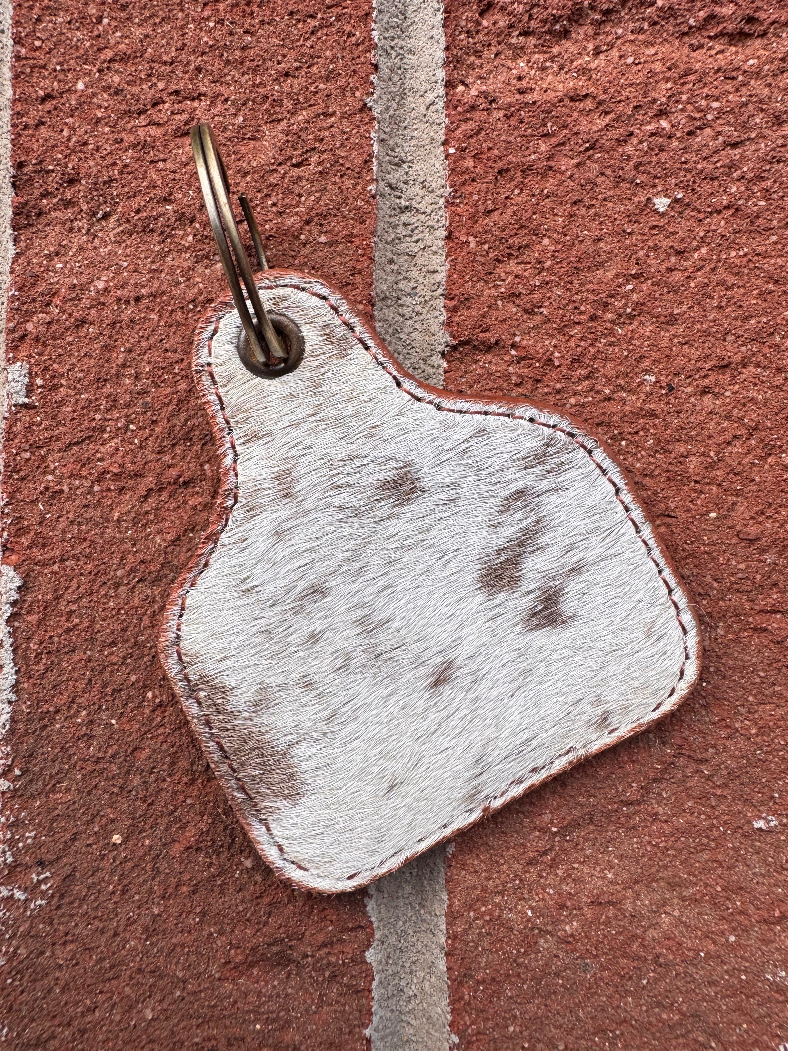 Cowhide Cowtag Keychain