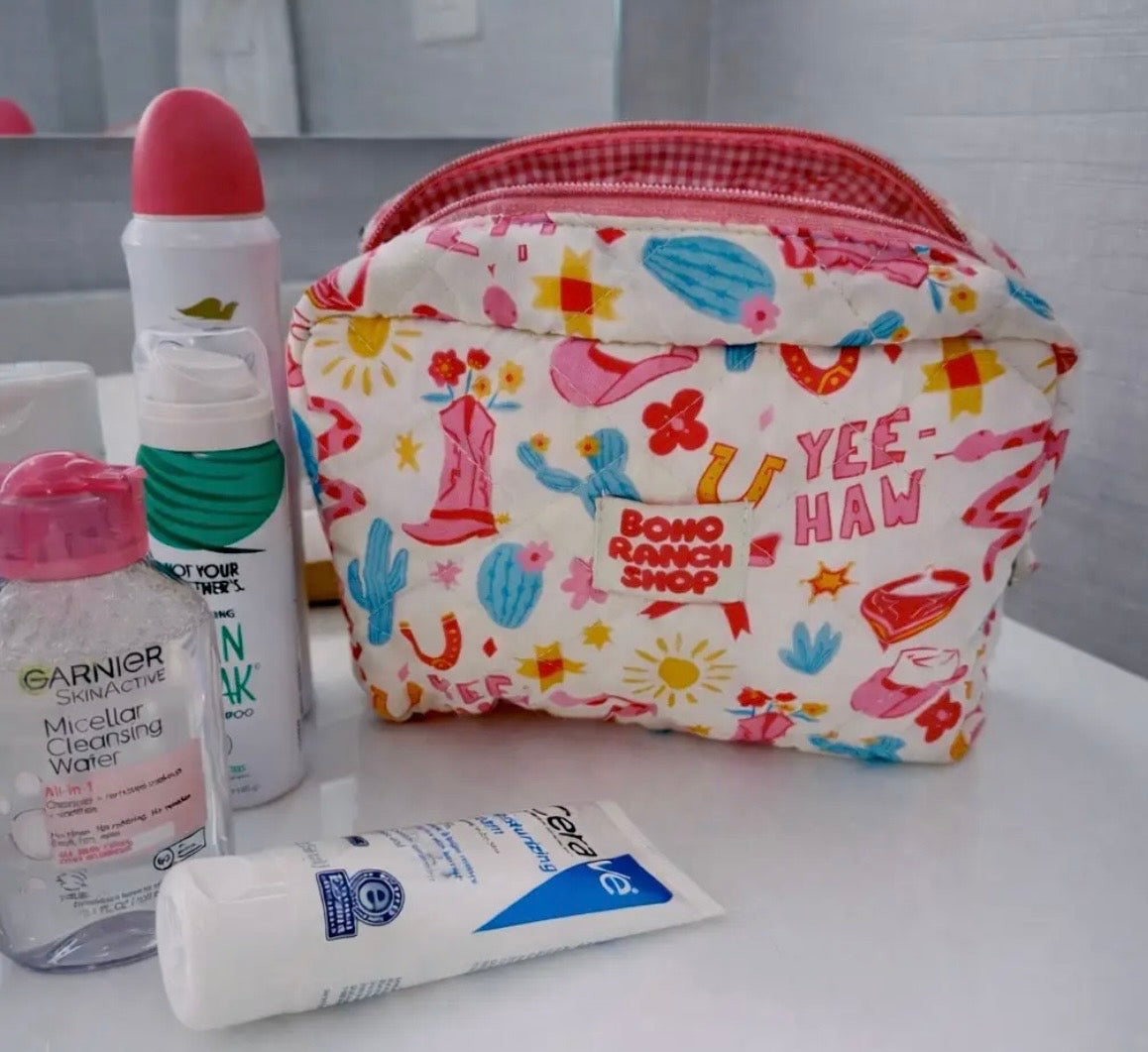 Rainbow Cactus Makeup Bag