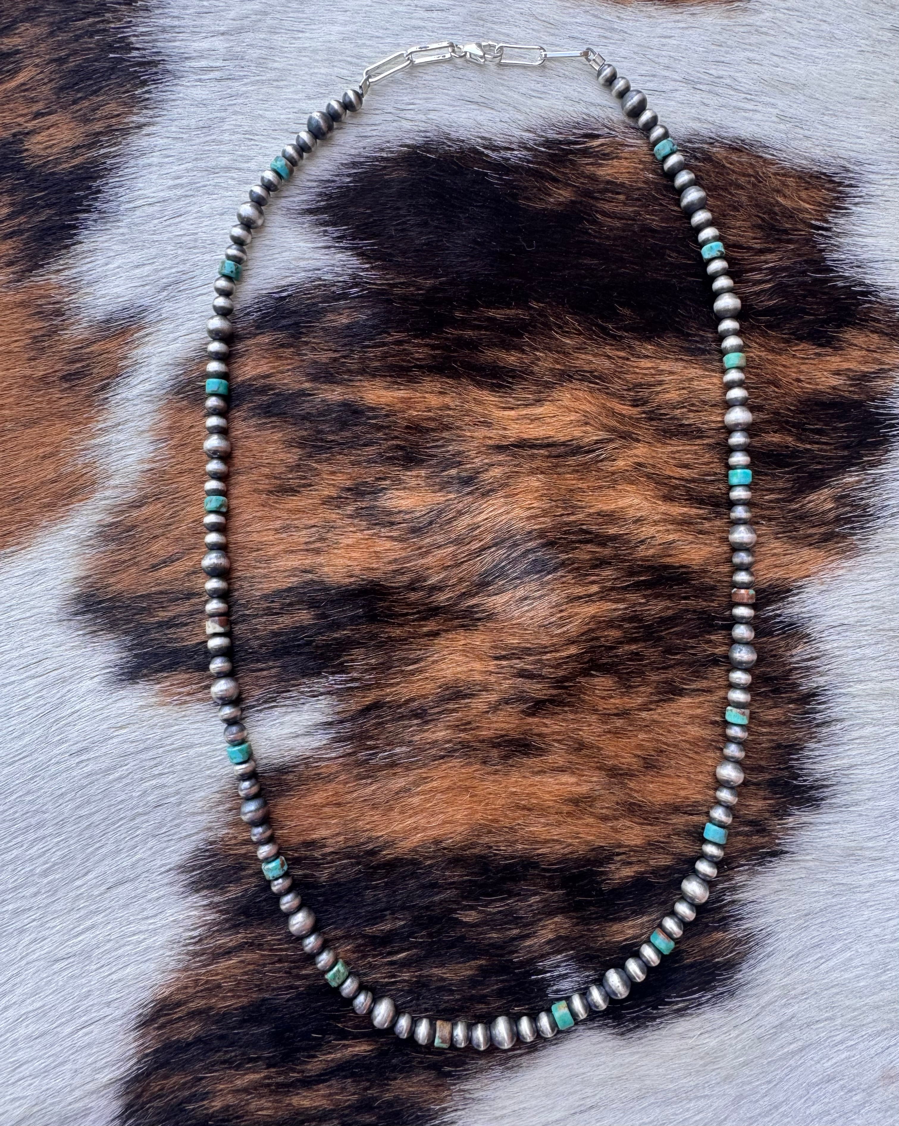 Turquoise And Navajo Pearl Necklace