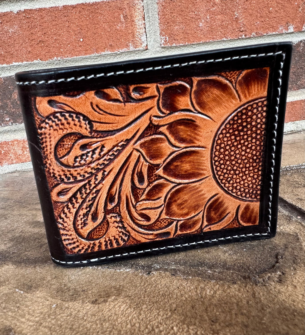 Tooled Leather Bifold Wallet