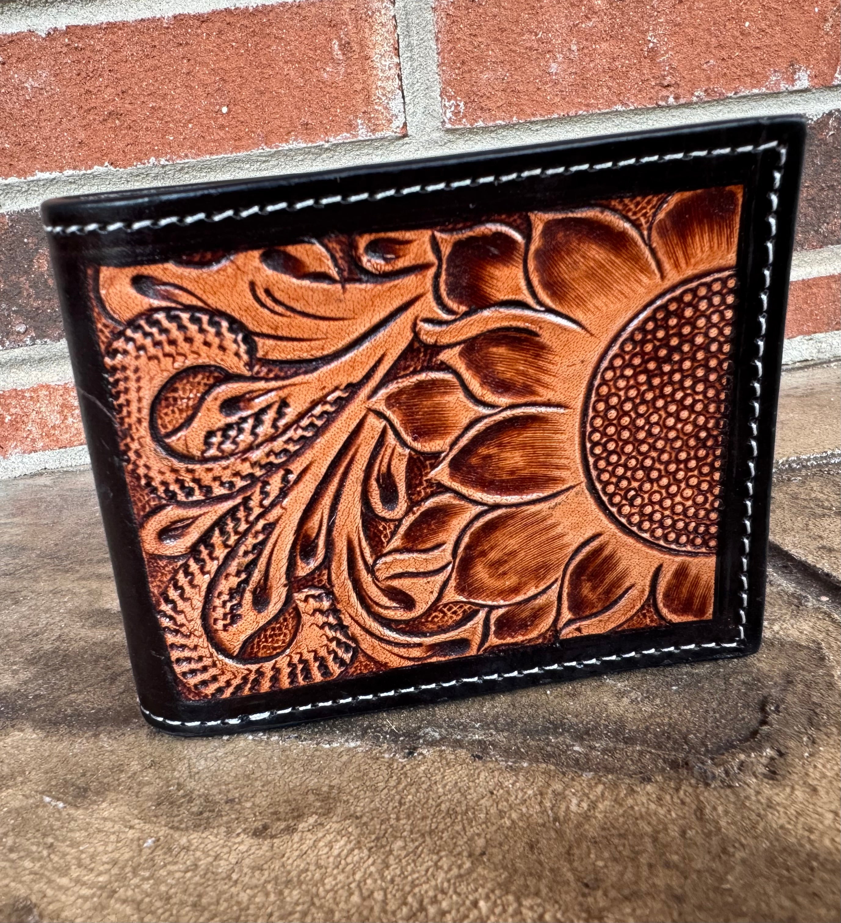 Tooled Leather Bifold Wallet