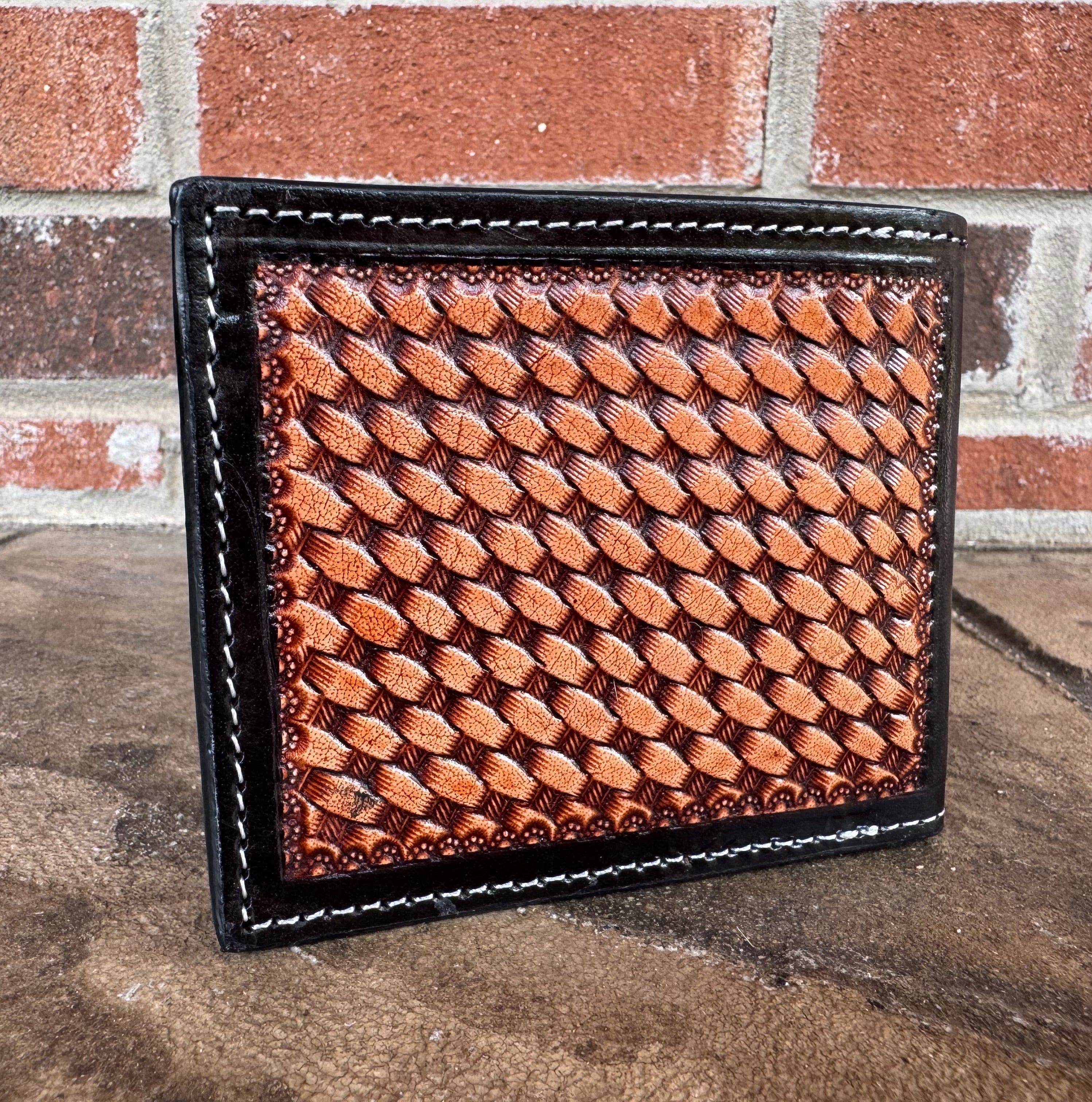 Tooled Leather Bifold Wallet