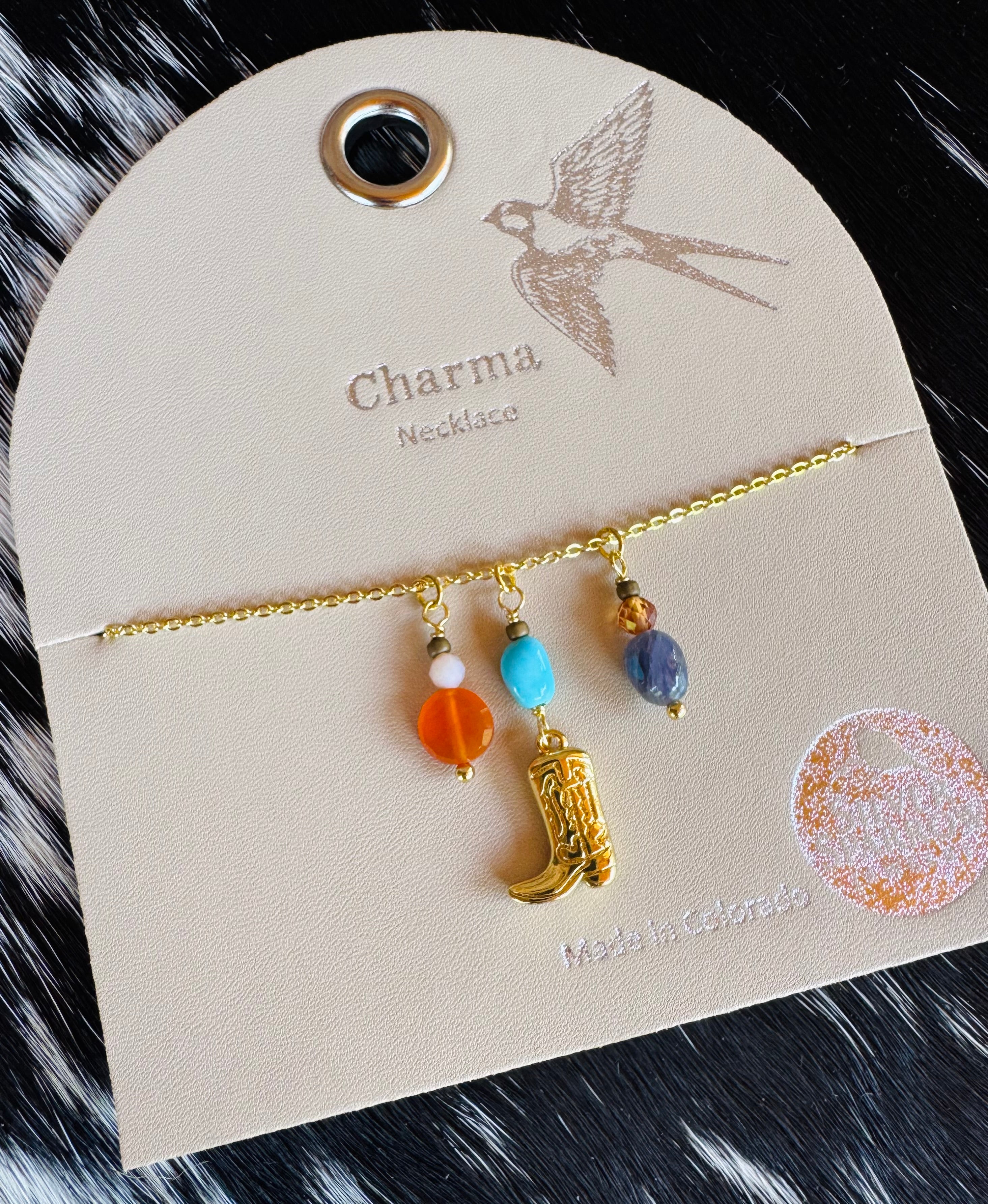 Cowboy Boot Charm Necklace