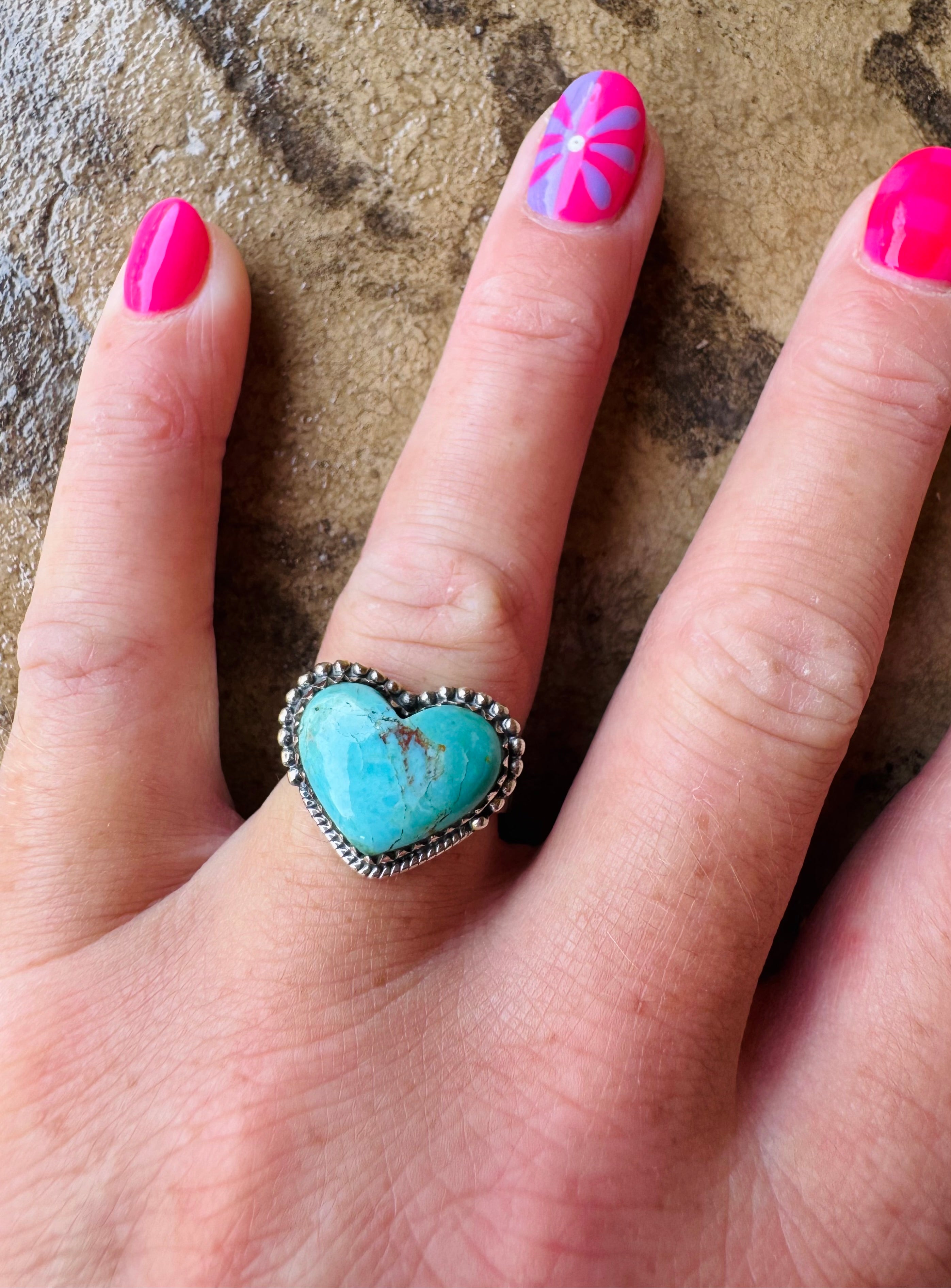 Turquoise Heart Ring