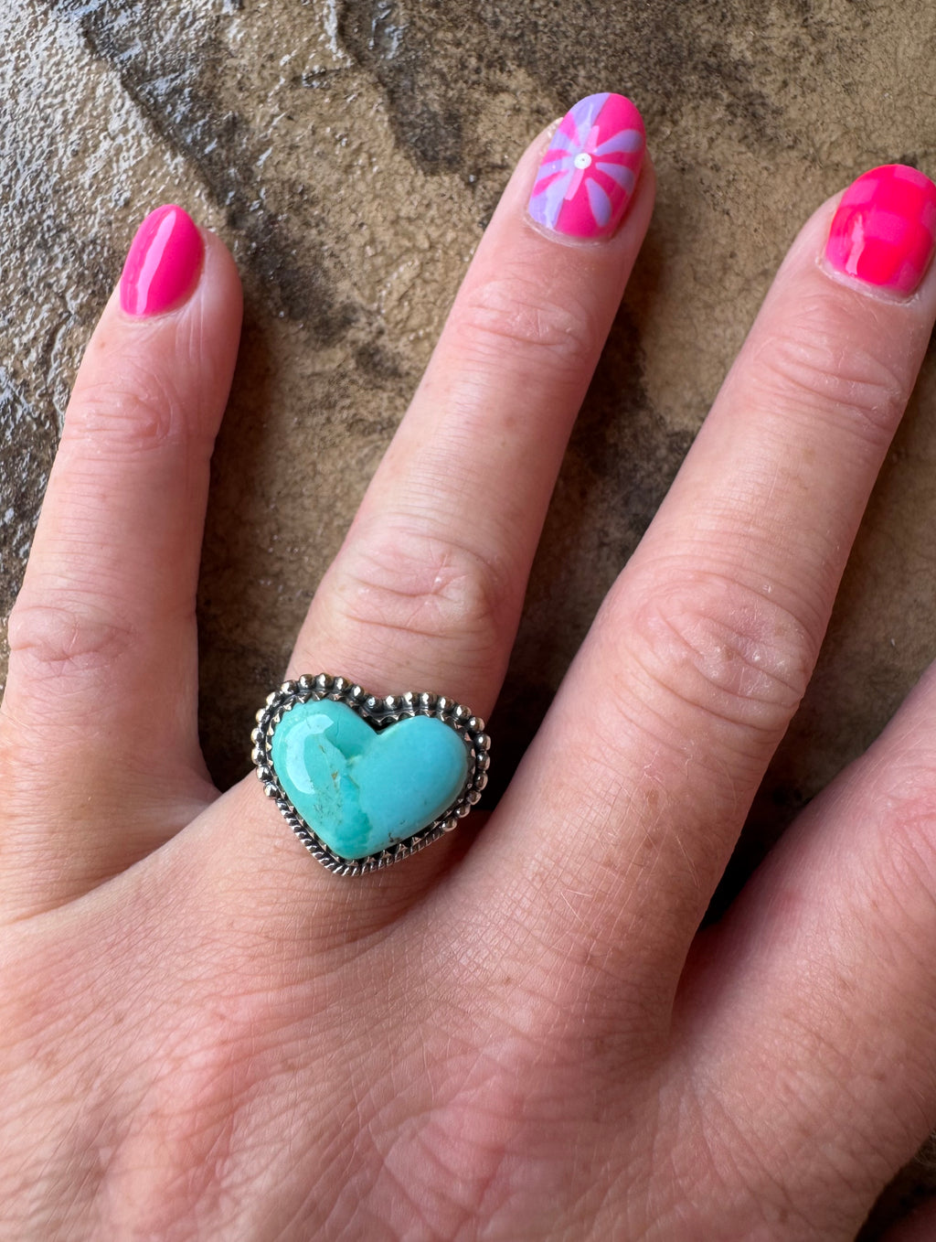 Turquoise Heart Ring