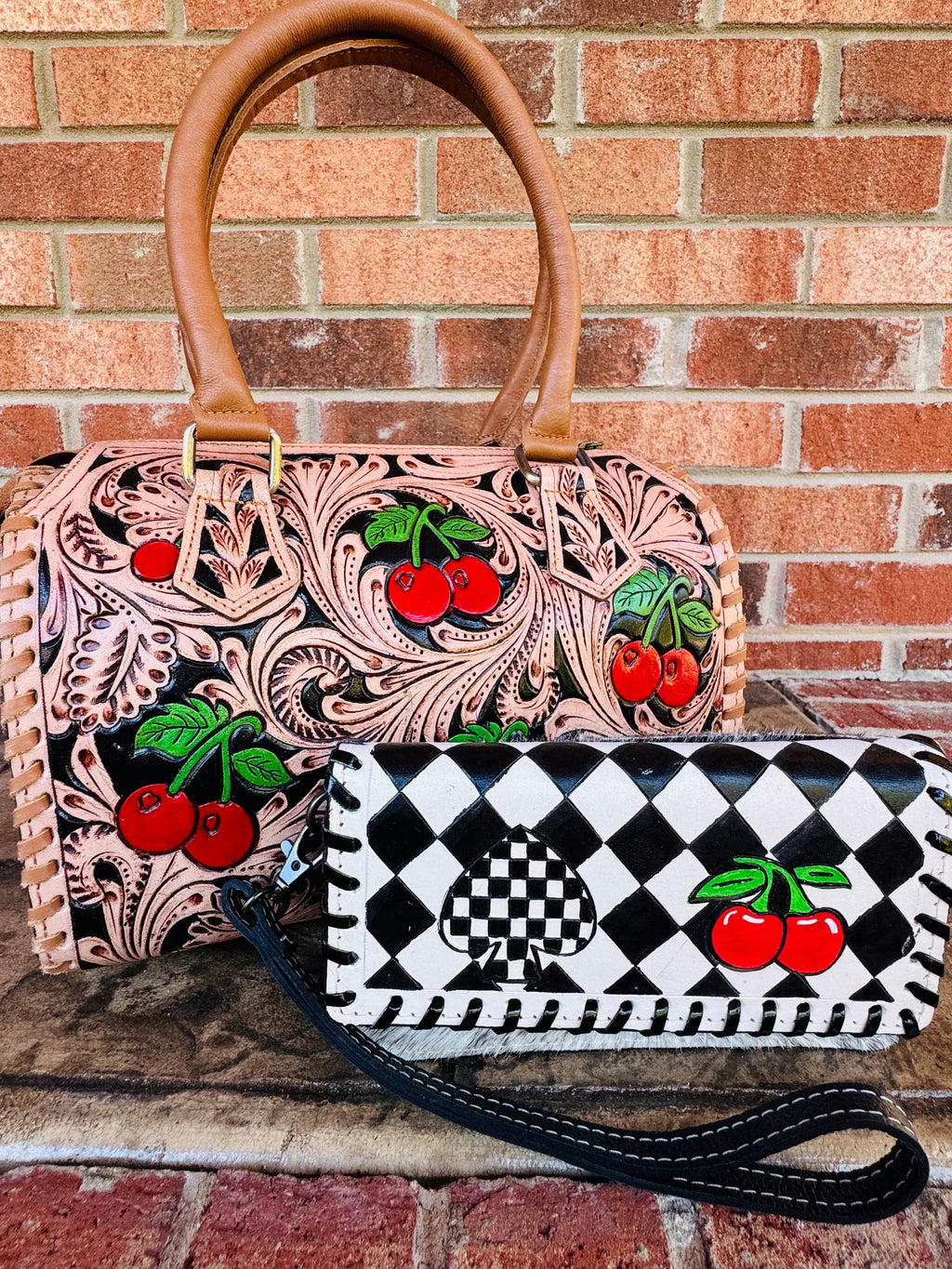 Spade and Cherry Wallet Wristlet