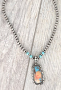 Western Turquoise Navajo Inspired Pendant Necklace