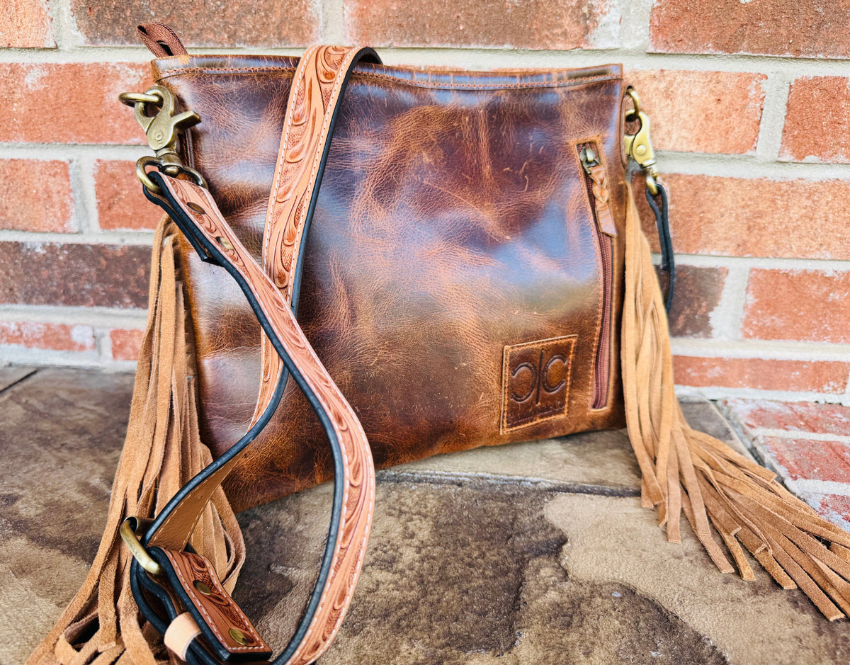 Longhorn Trail Cowhide Checkered Crossbody