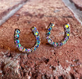 Rhinestone Horseshoe Stud Earrings