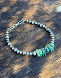 Navajo Pearl And Turquoise Bracelet