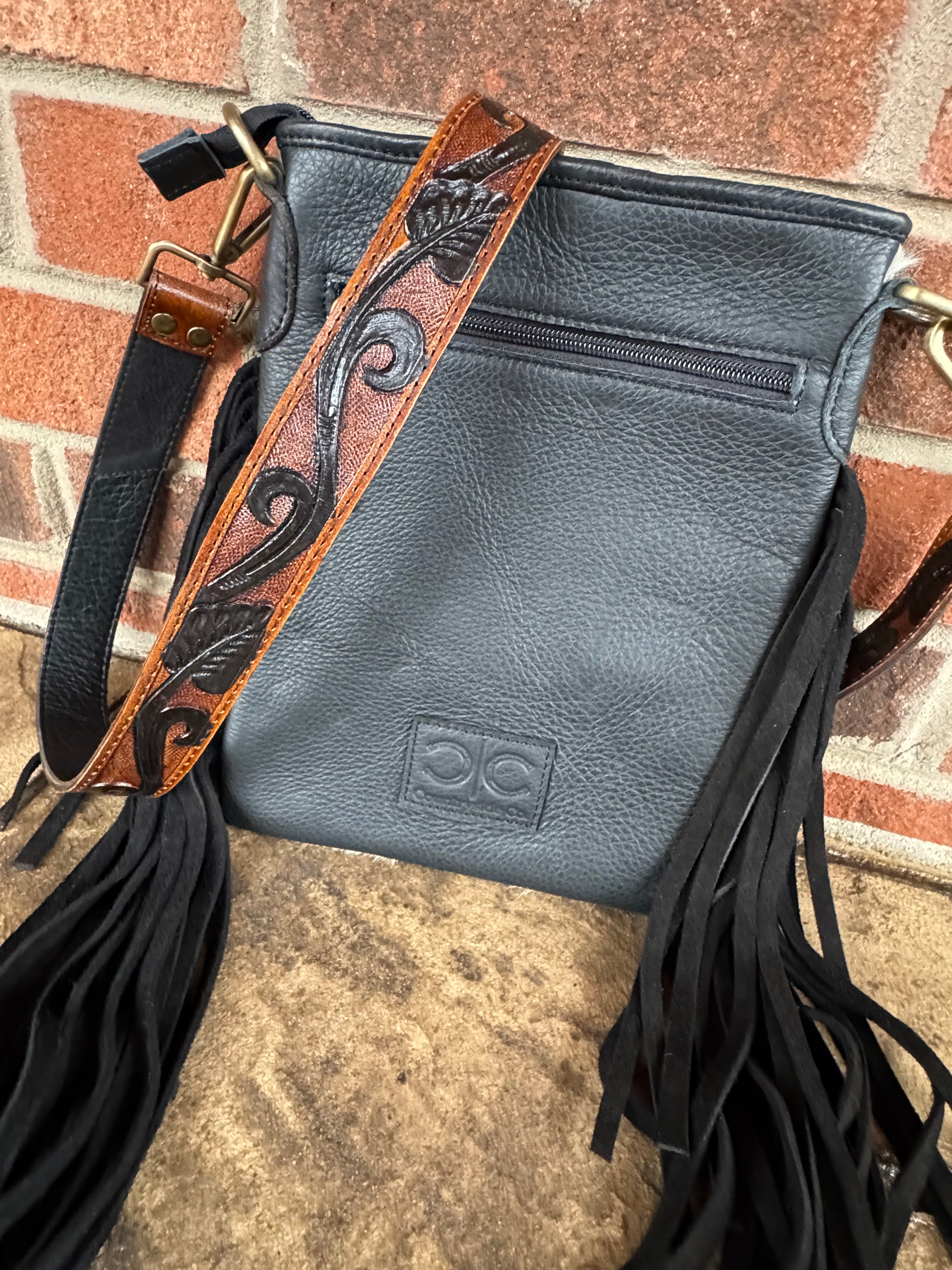 Checkered Cowhide Crossbody