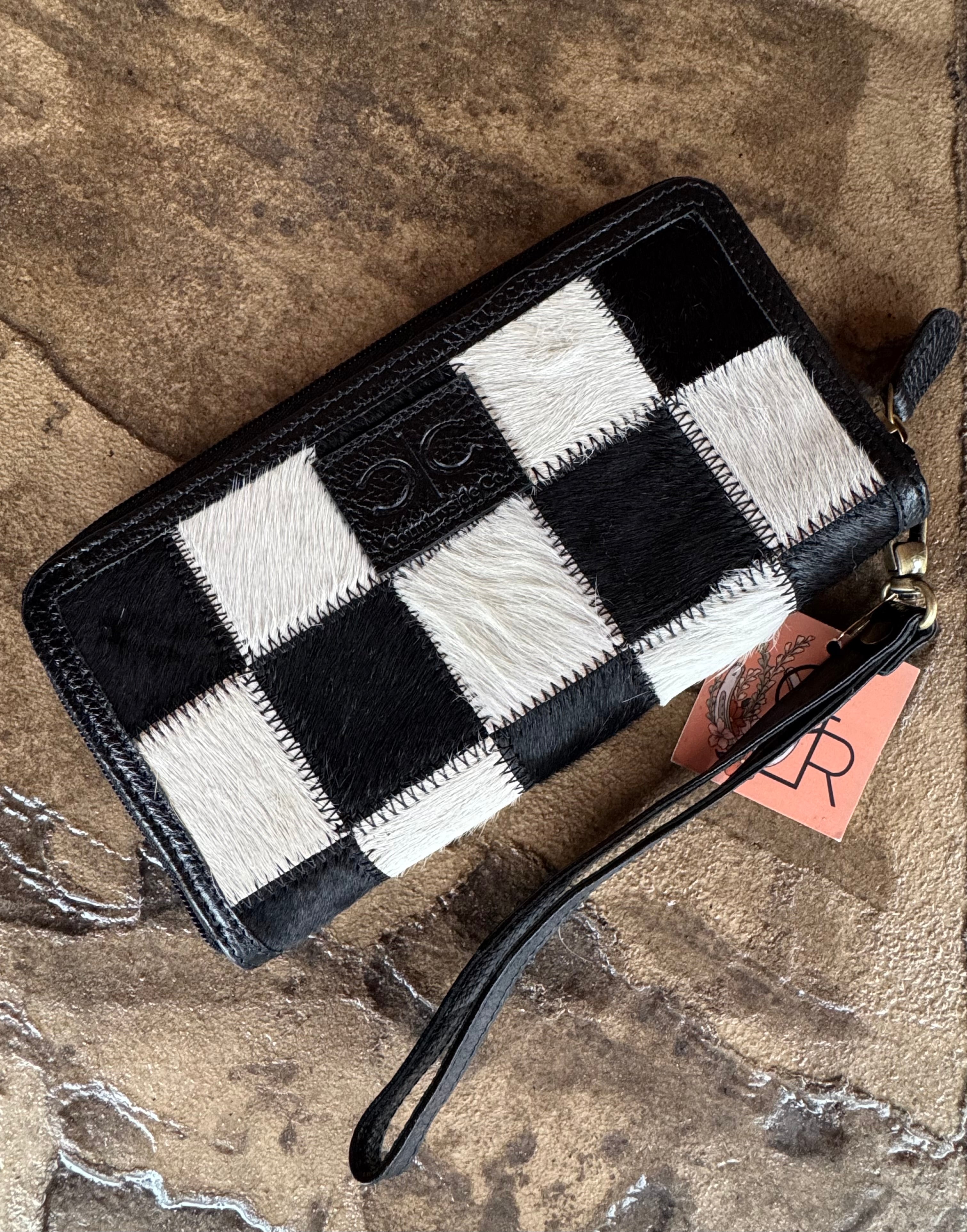 Checkered Cowhide Wallet