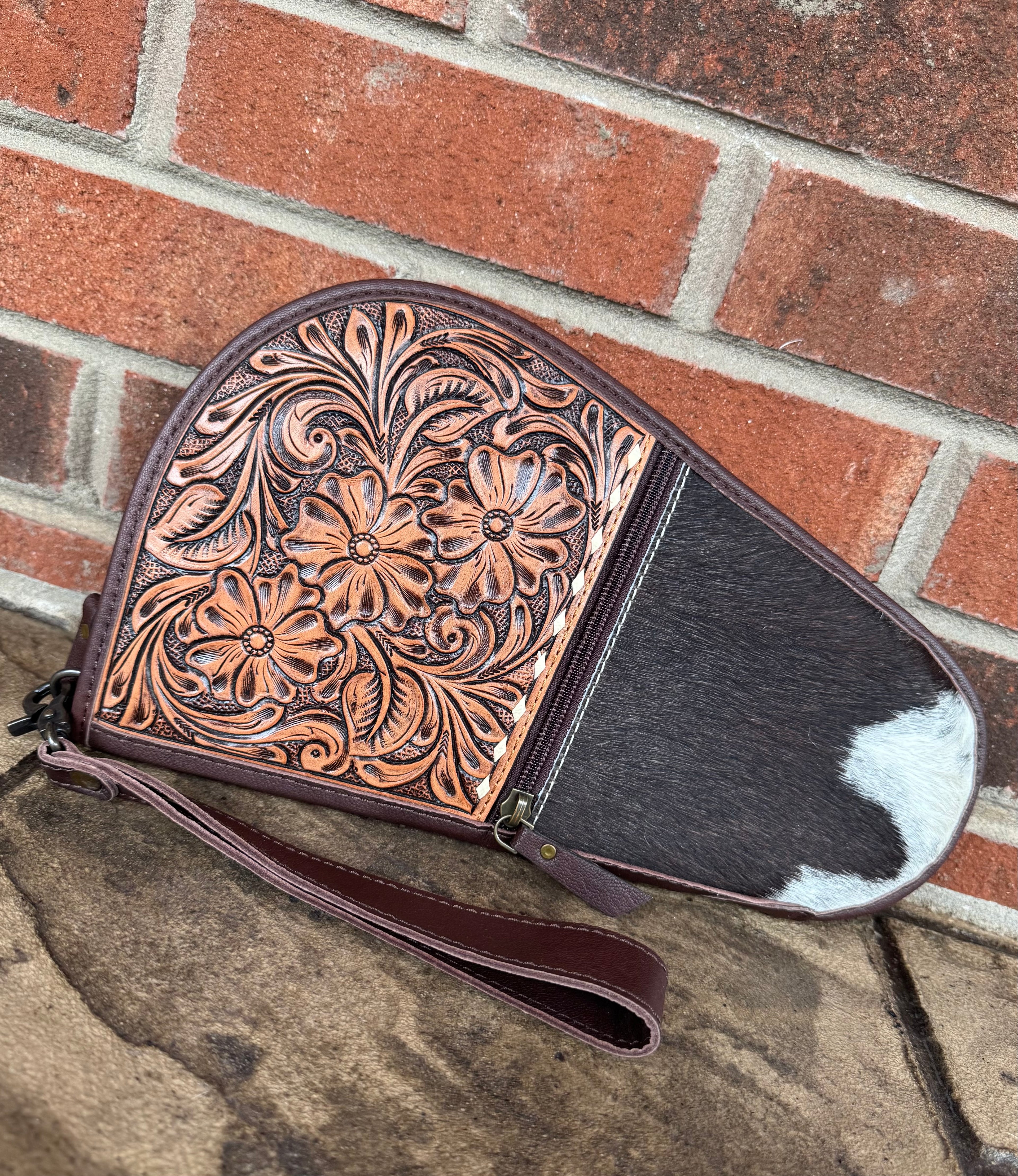 Tooled Leather And Cowhide Gun Carrying Case