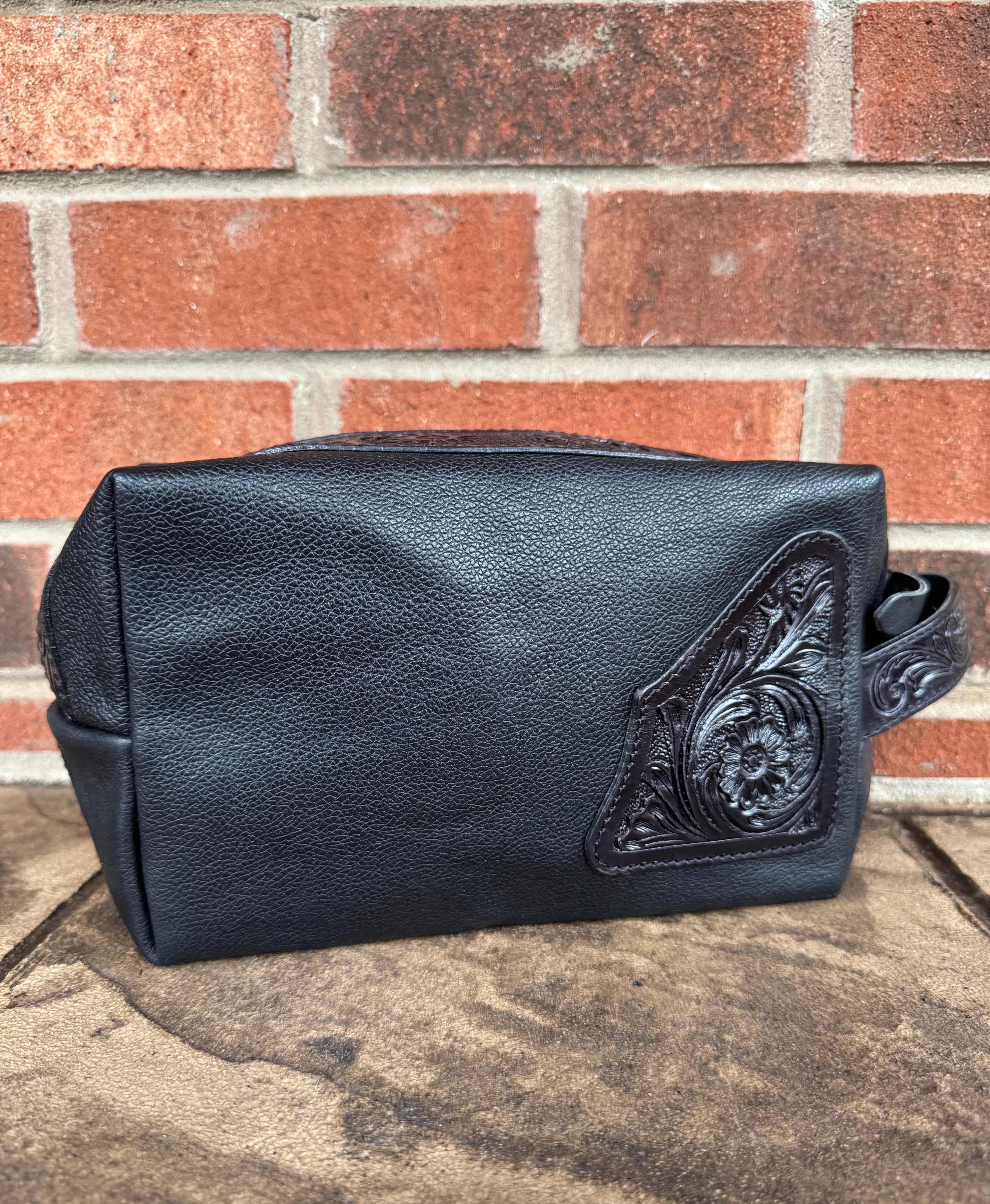 Black Leather Travel Bag