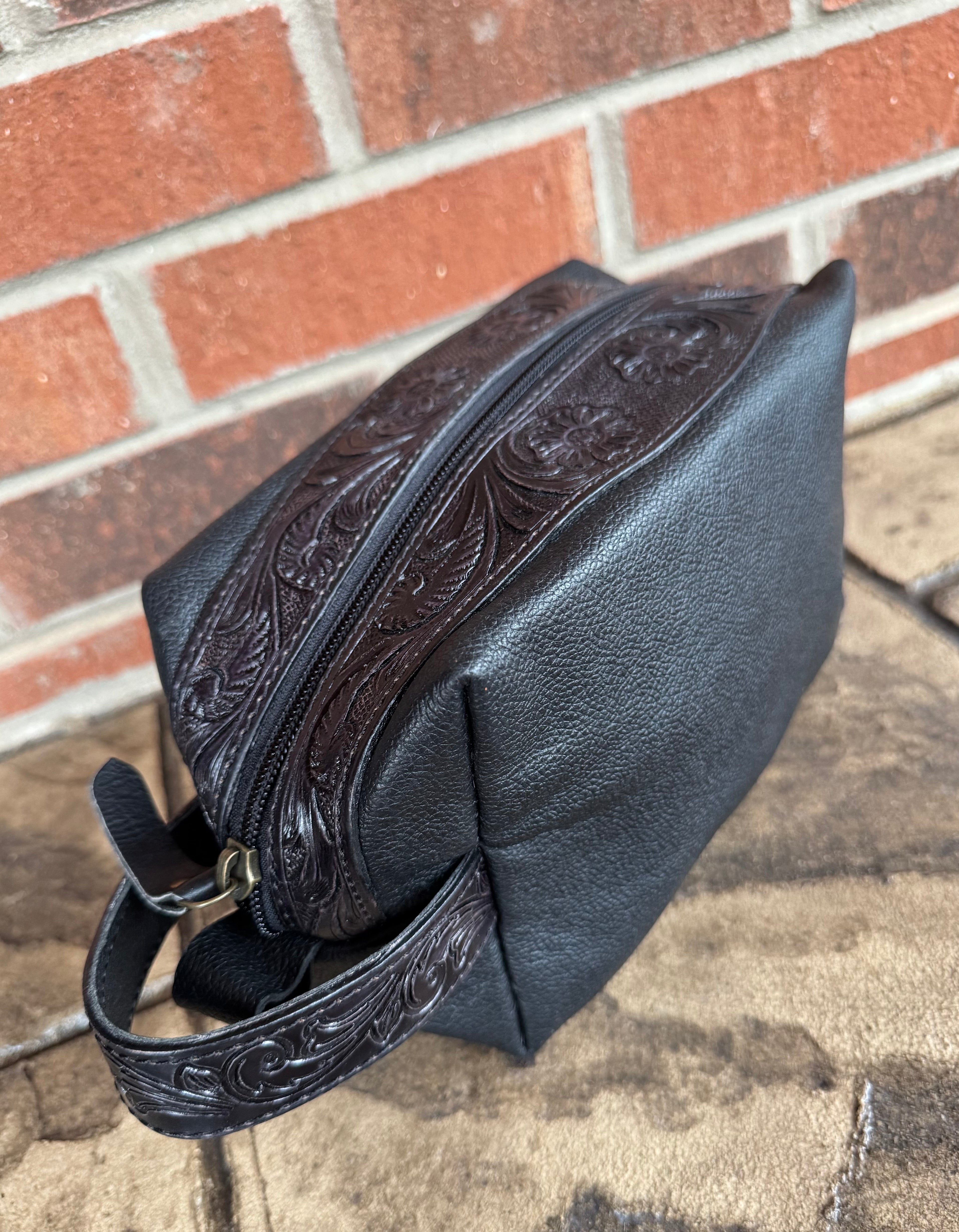 Black Leather Travel Bag