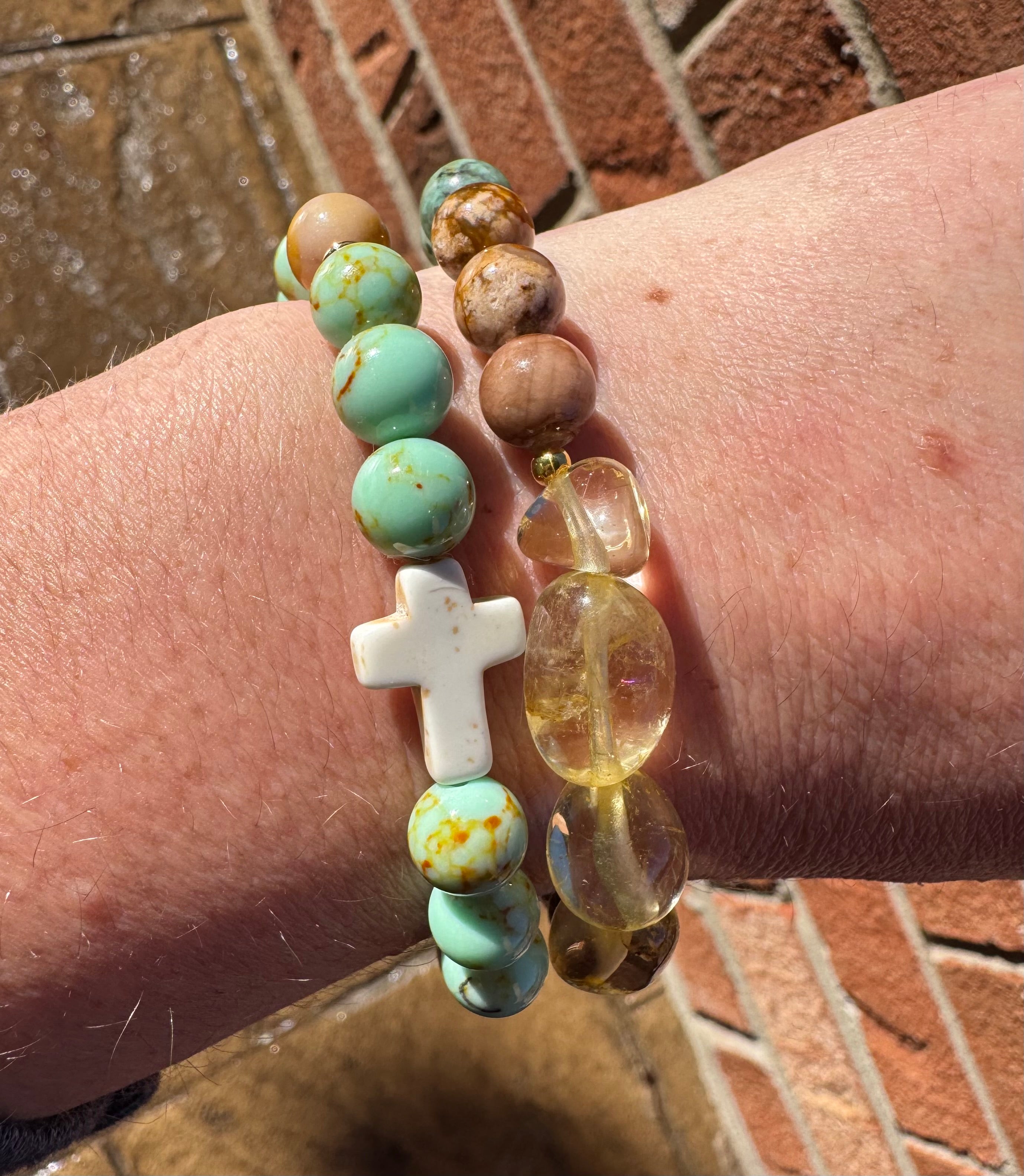 African Turquoise and Citrine Bracelet
