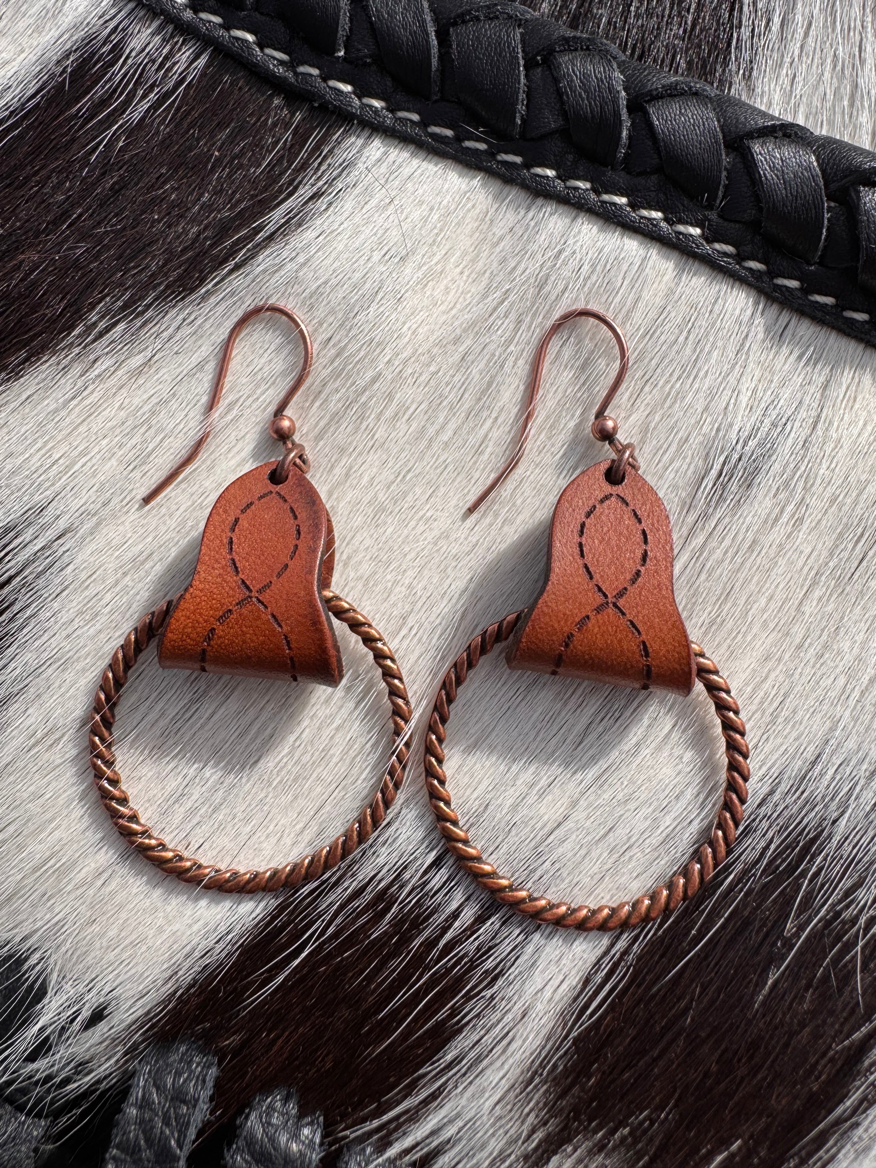 Leather and Rope Earrings