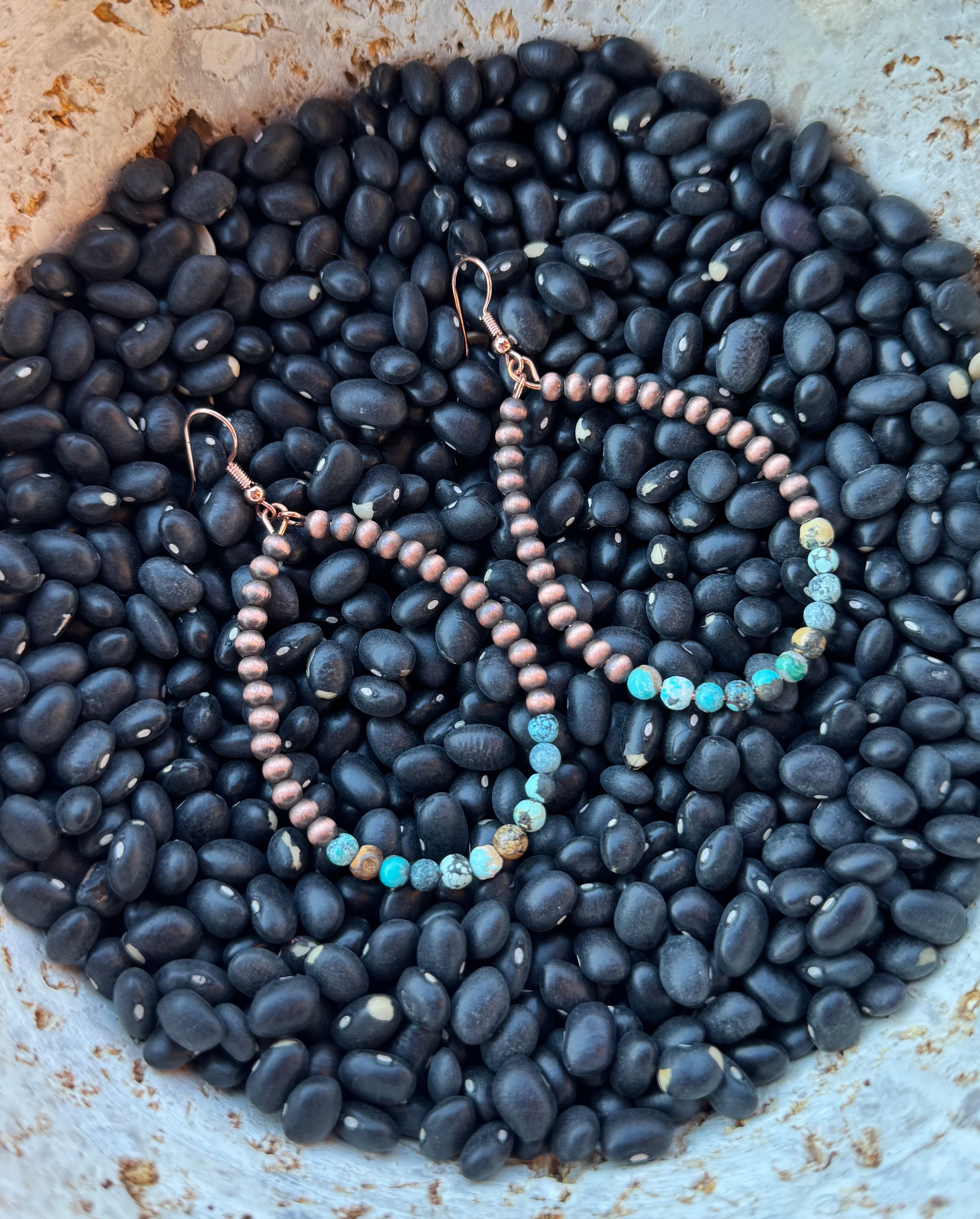 Navajo Pearl Inspired Hoop Earrings