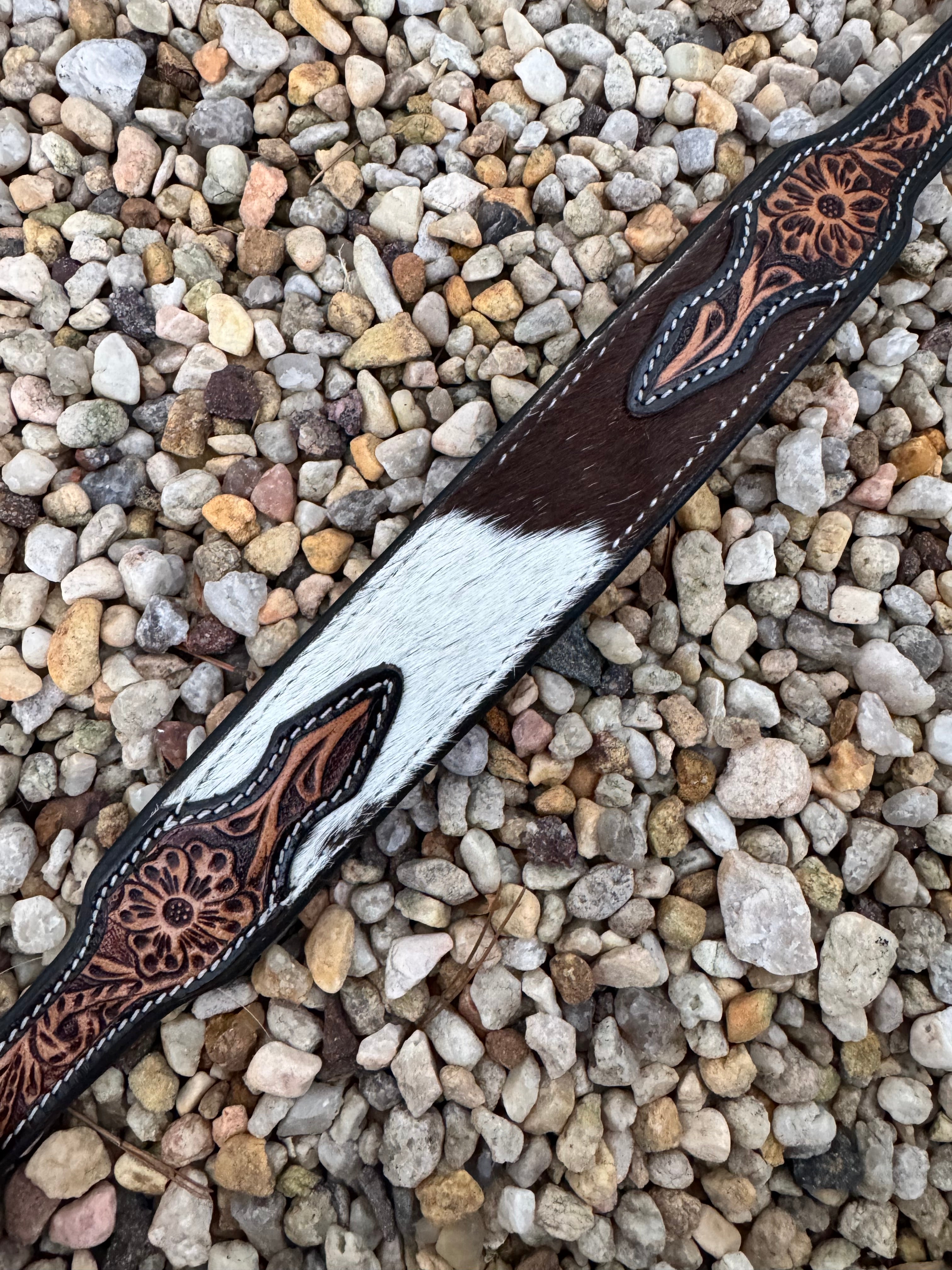 Western Cowhide Dog Collar