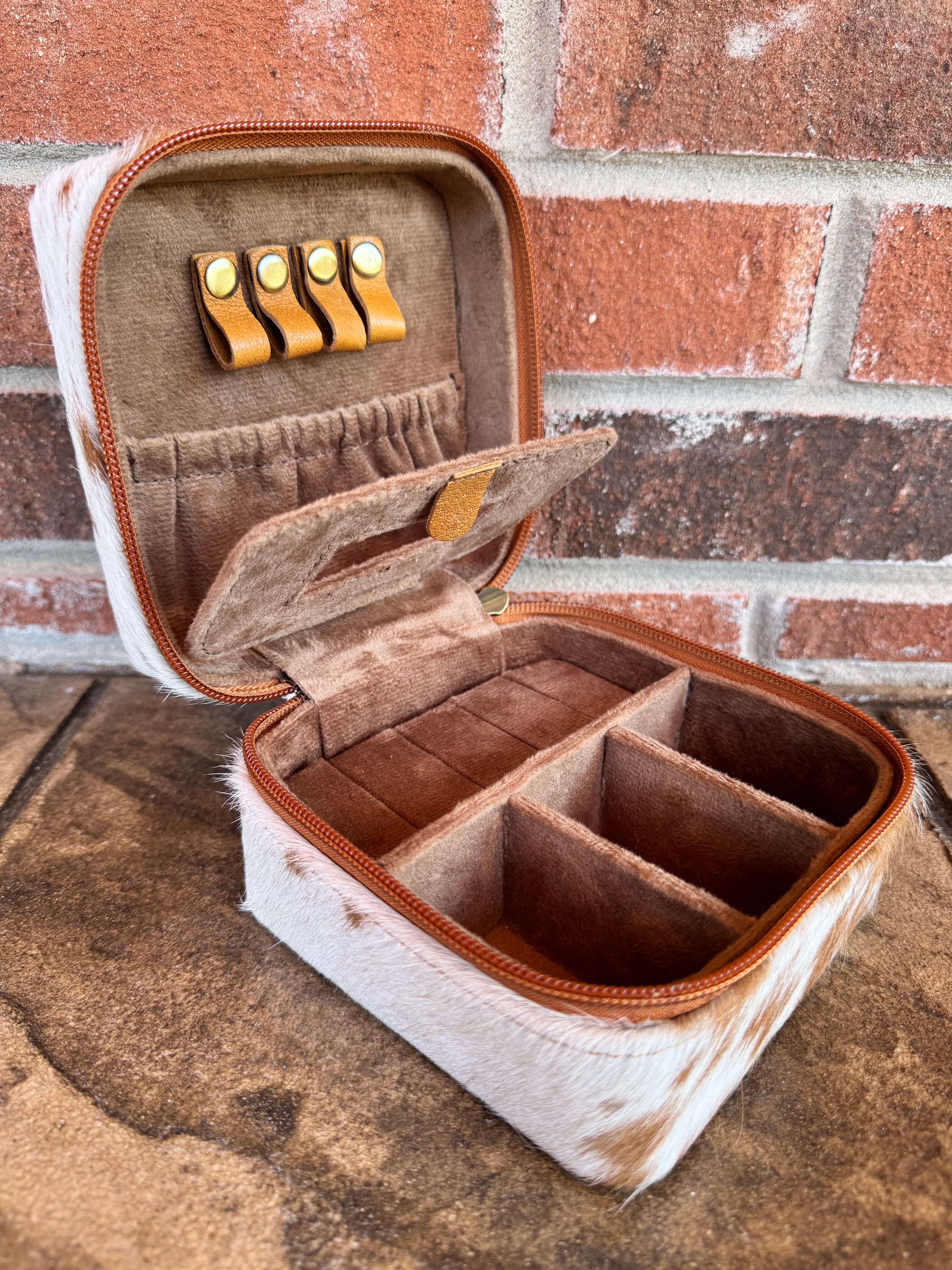 Tooled And Cowhide Jewelry Box