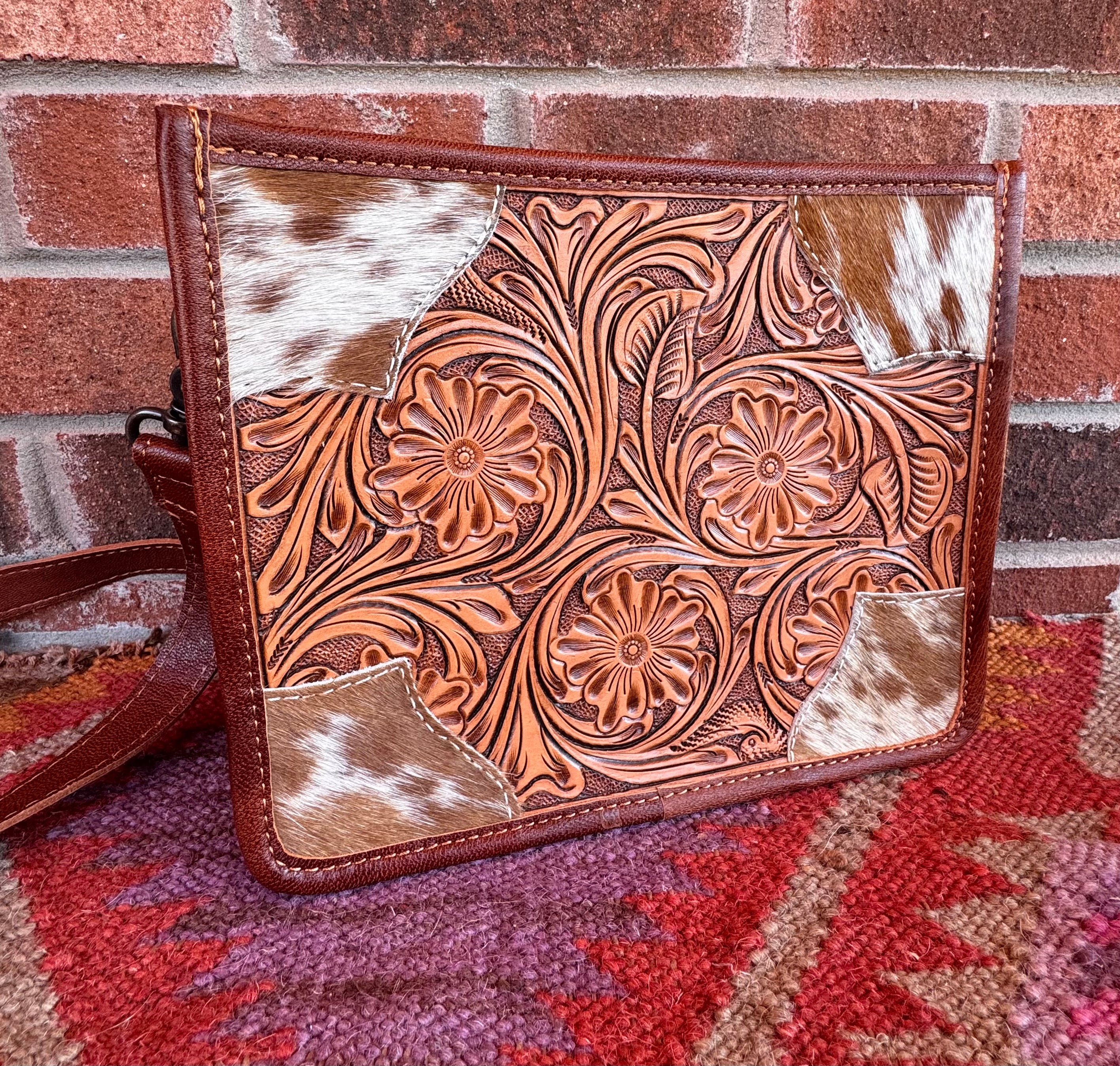 Tooled Flower Crossbody