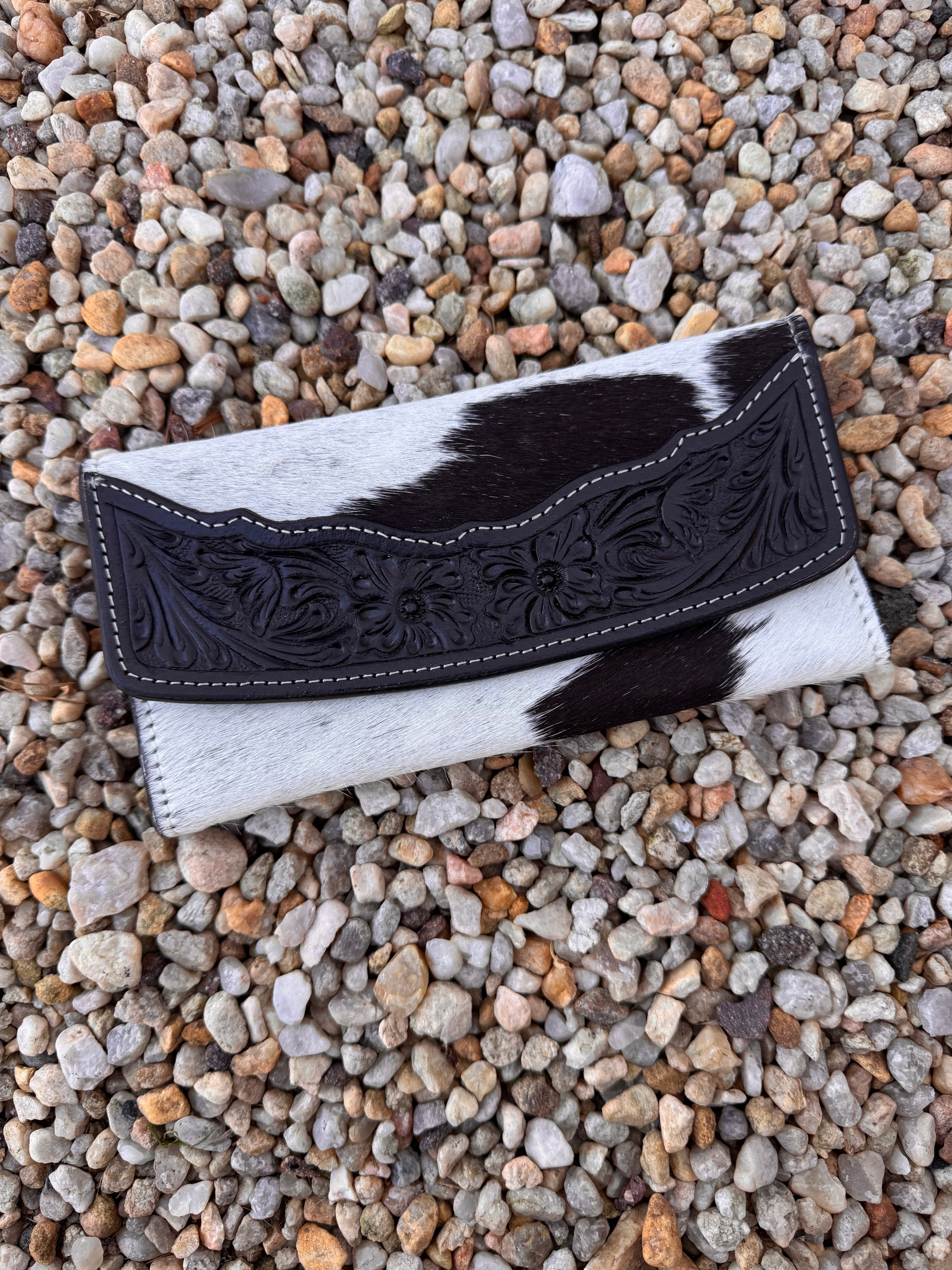 Black and White Cowhide Wallet