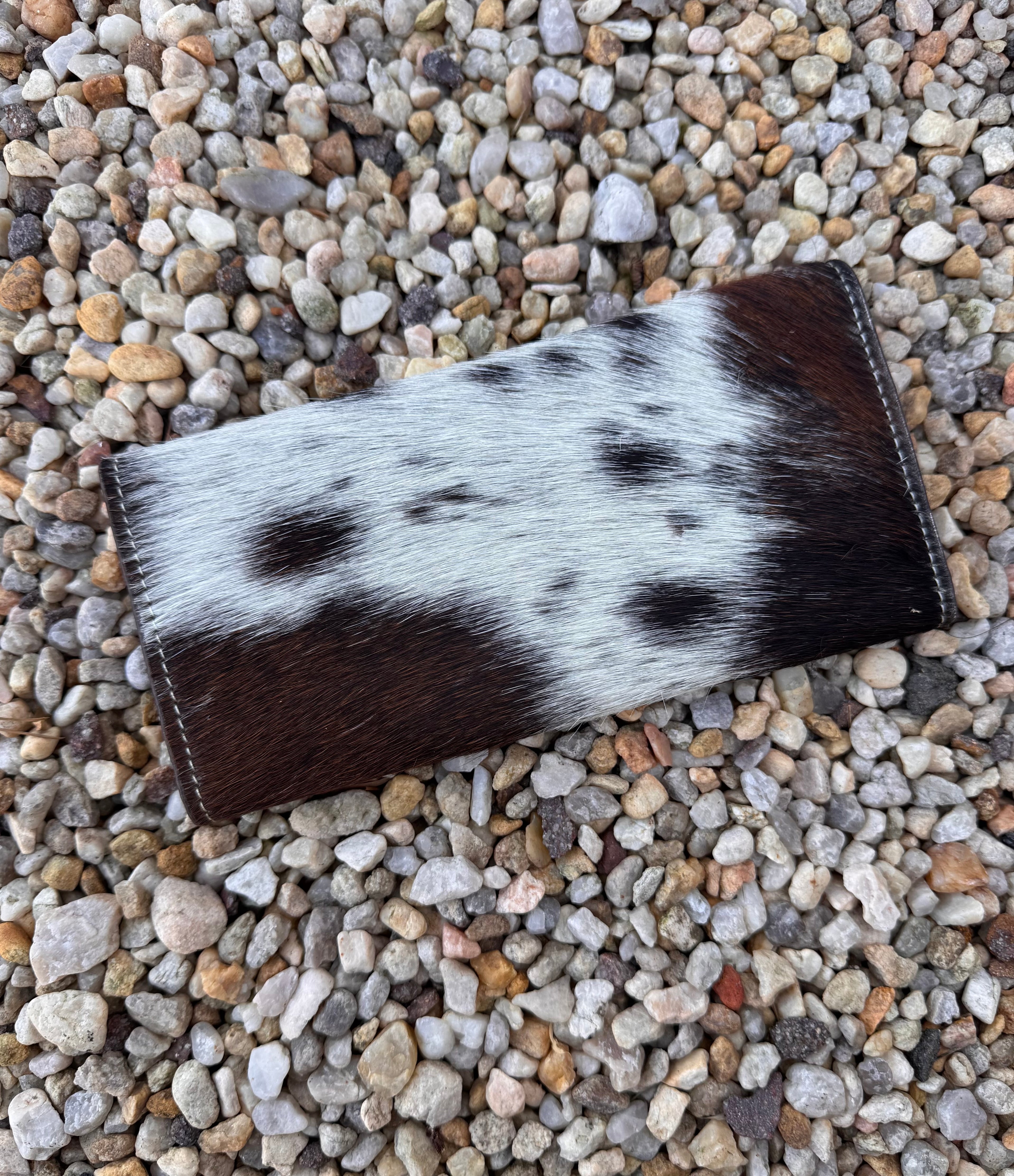 Chocolate and White Cowhide Wallet