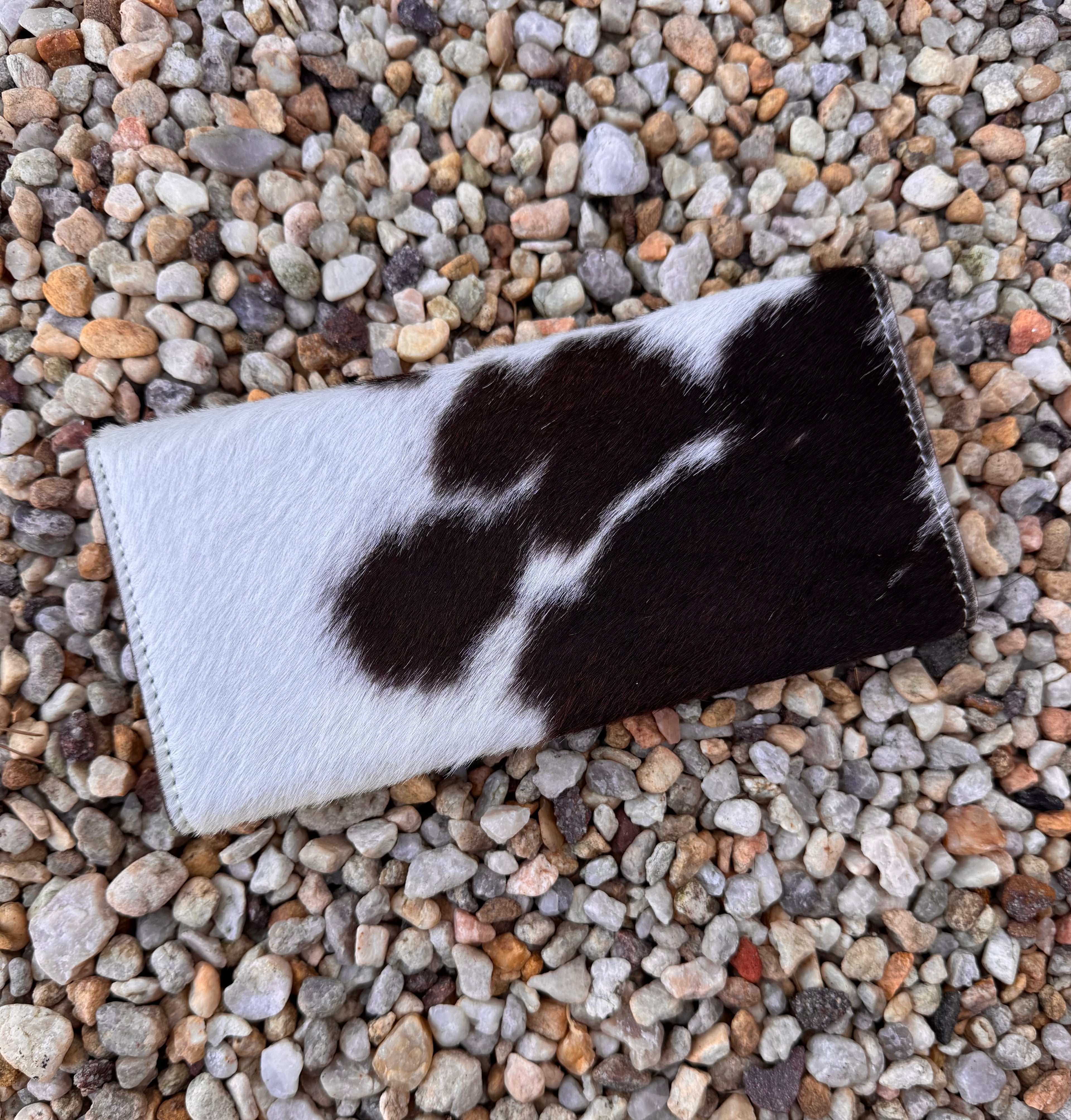 Chocolate and White Cowhide Wallet