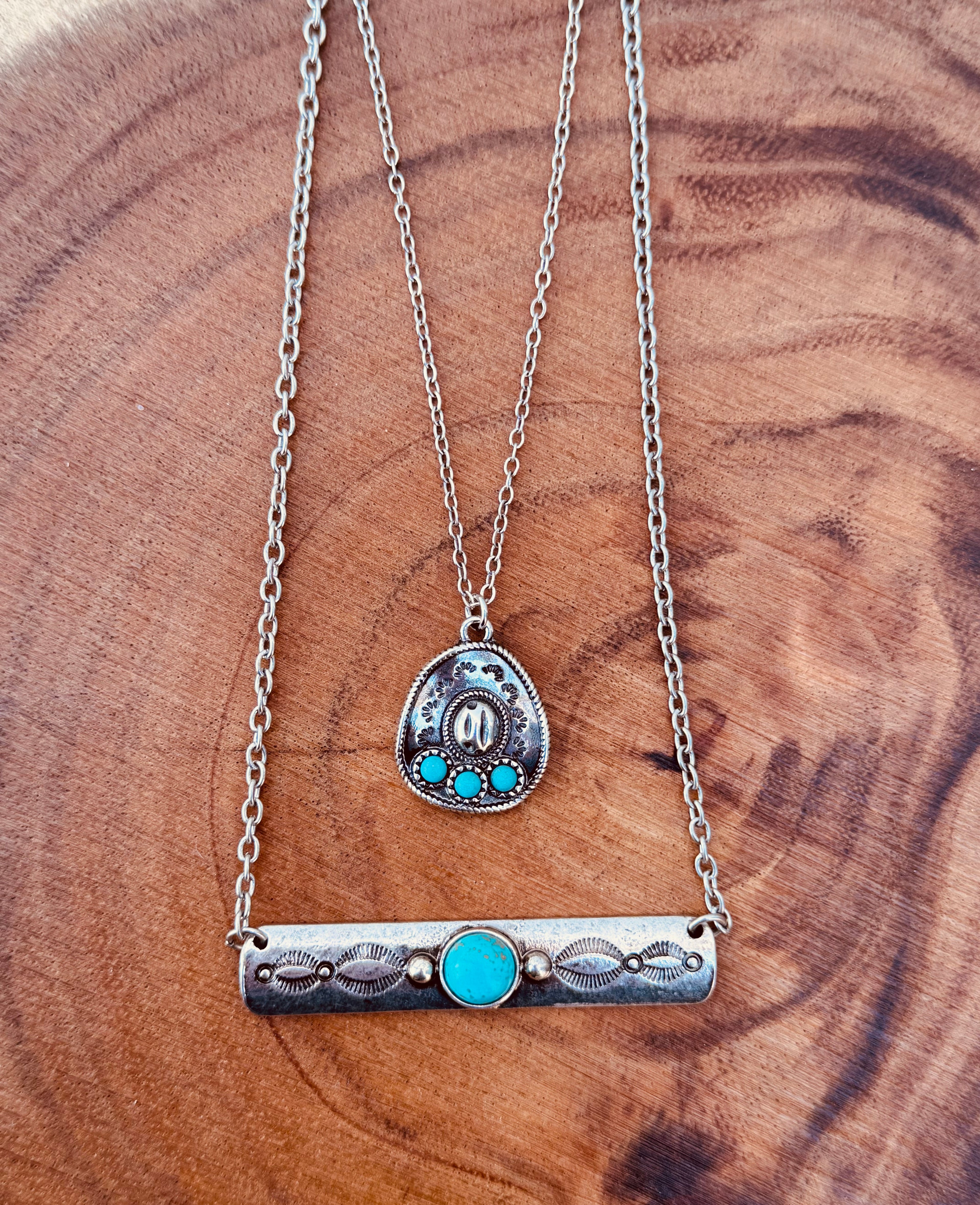 Aztec Metal Bar Necklace