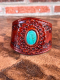 Turquoise Leather Cuff