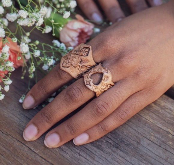 Leather Heart Ring (Palomino)
