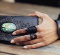 Leather Heart Ring (Black)