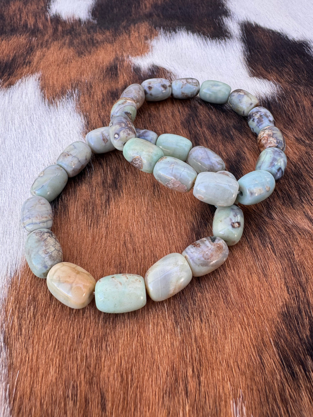 Blue Barrel Agate Bracelet