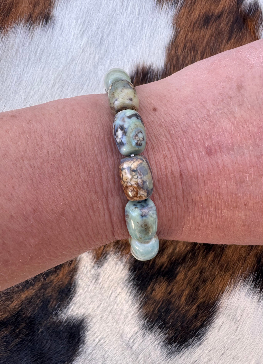Blue Barrel Agate Bracelet