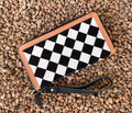 Checkered Leather Wallet
