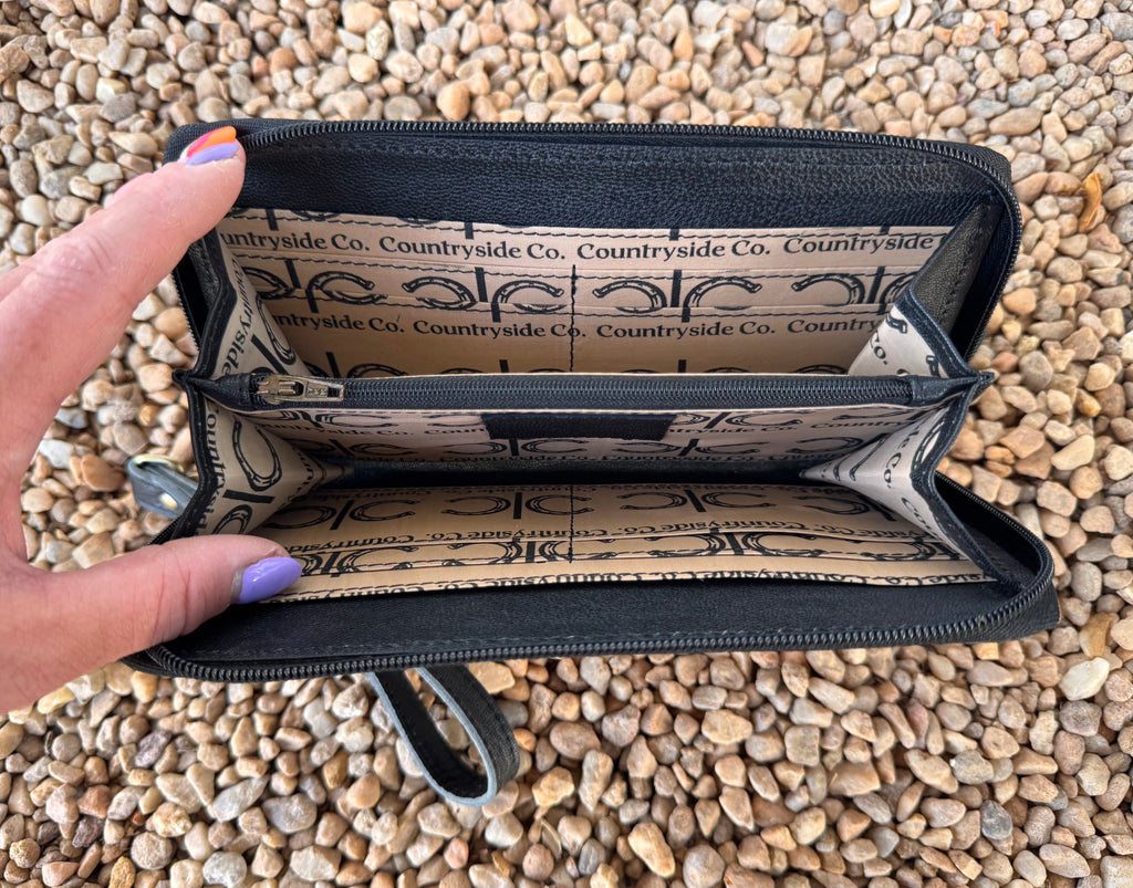 Checkered Leather Wallet