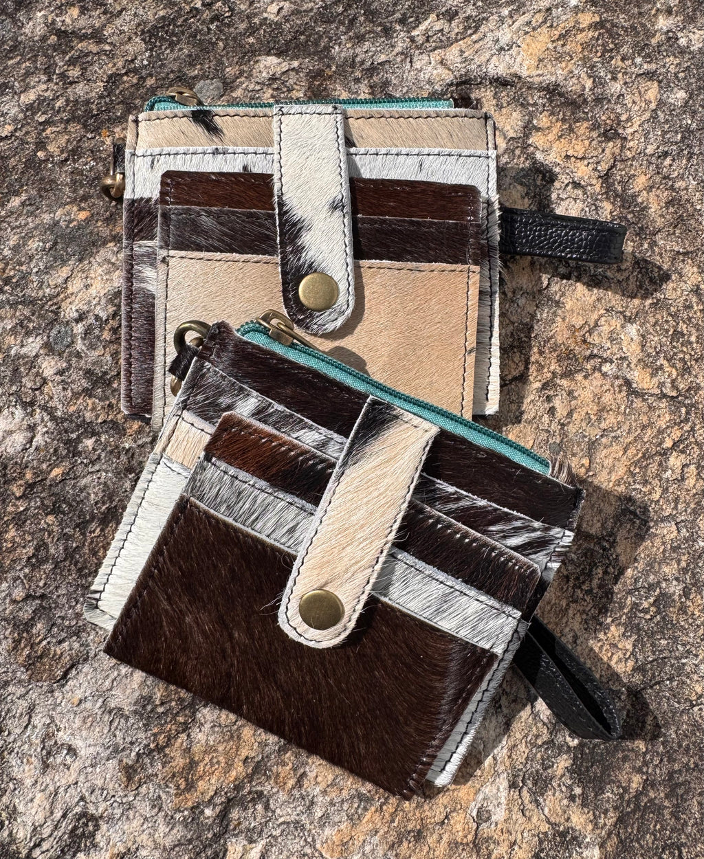 Multi Cowhide Wallet Wristlet
