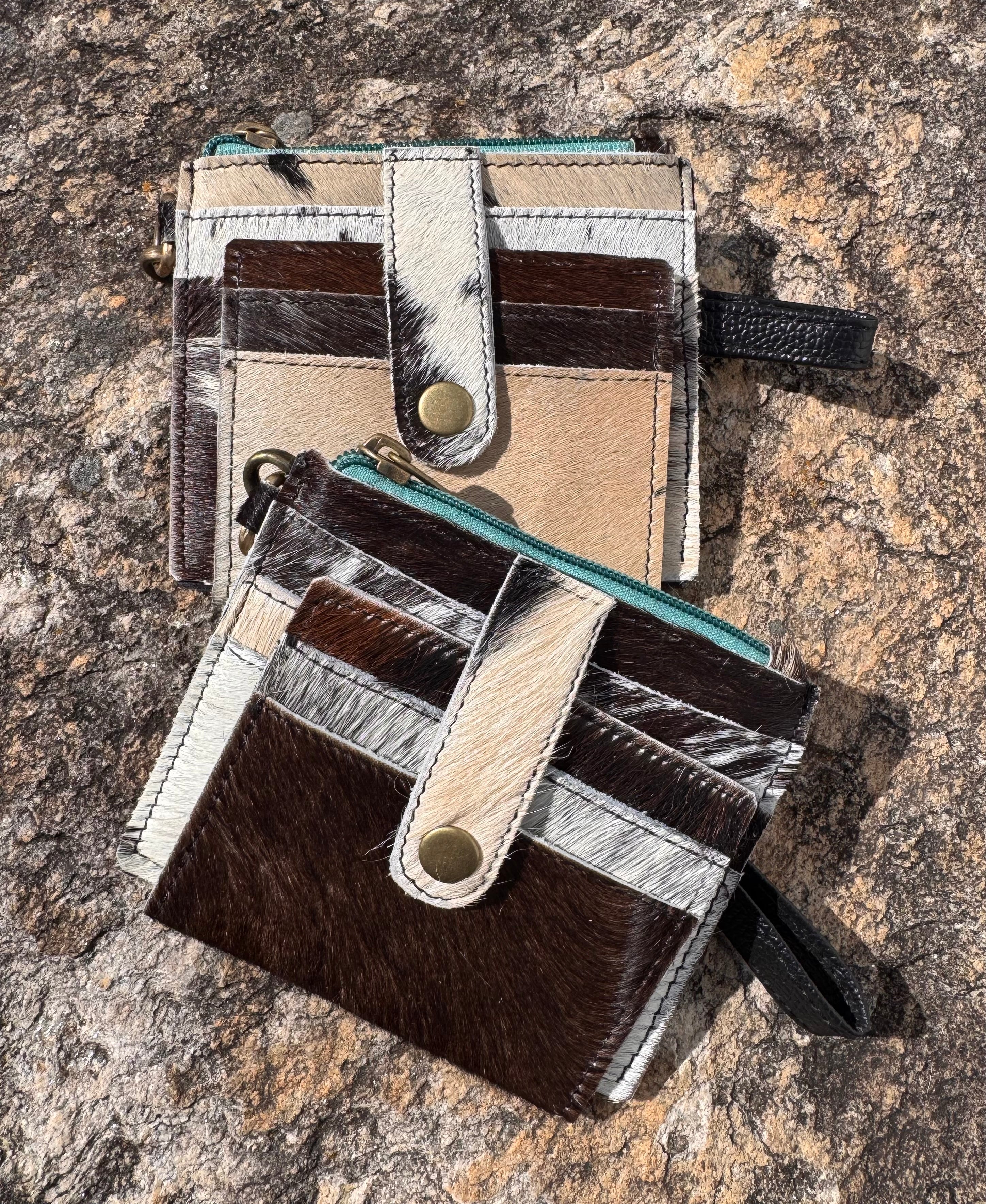Multi Cowhide Wallet Wristlet