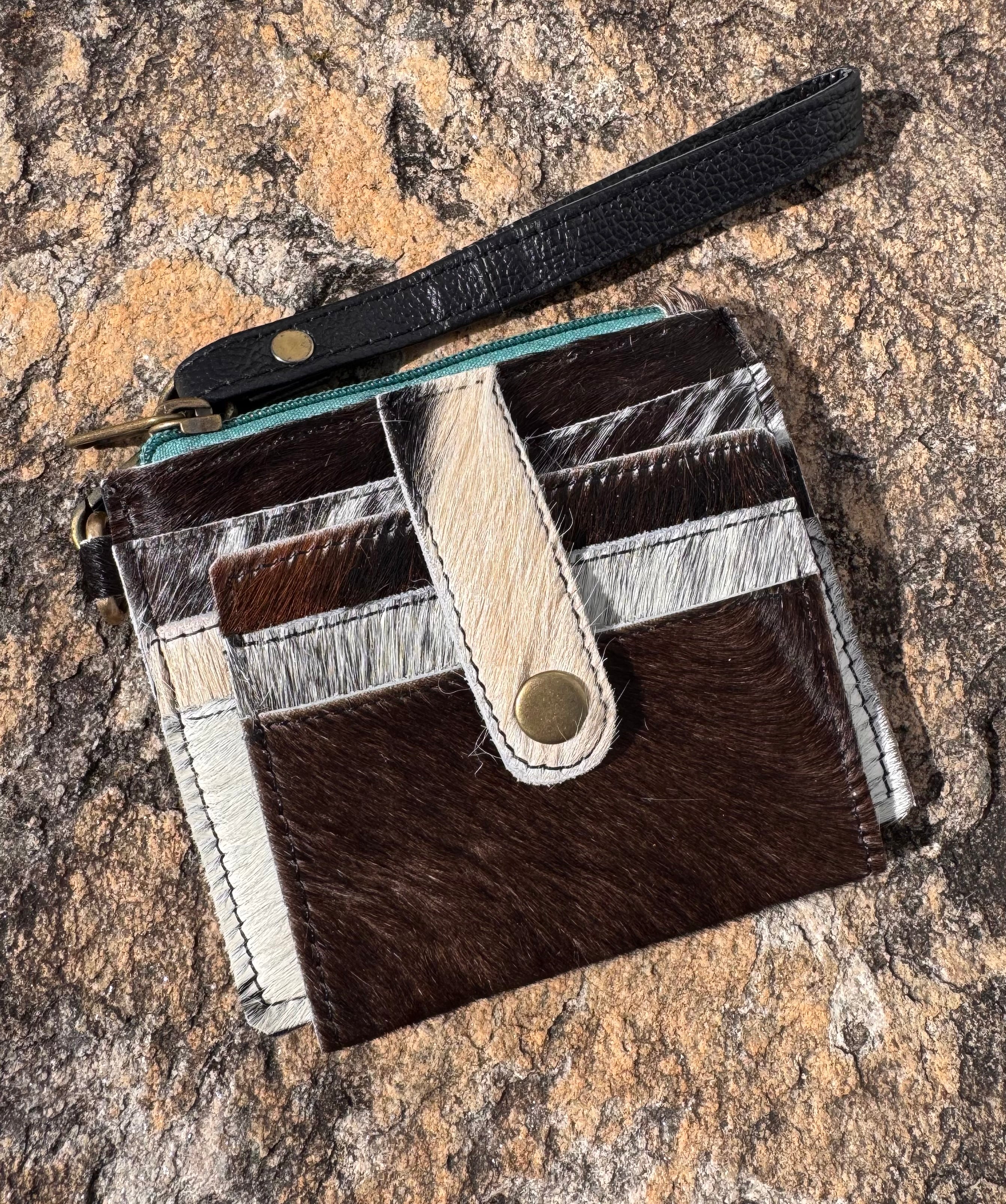 Multi Cowhide Wallet Wristlet