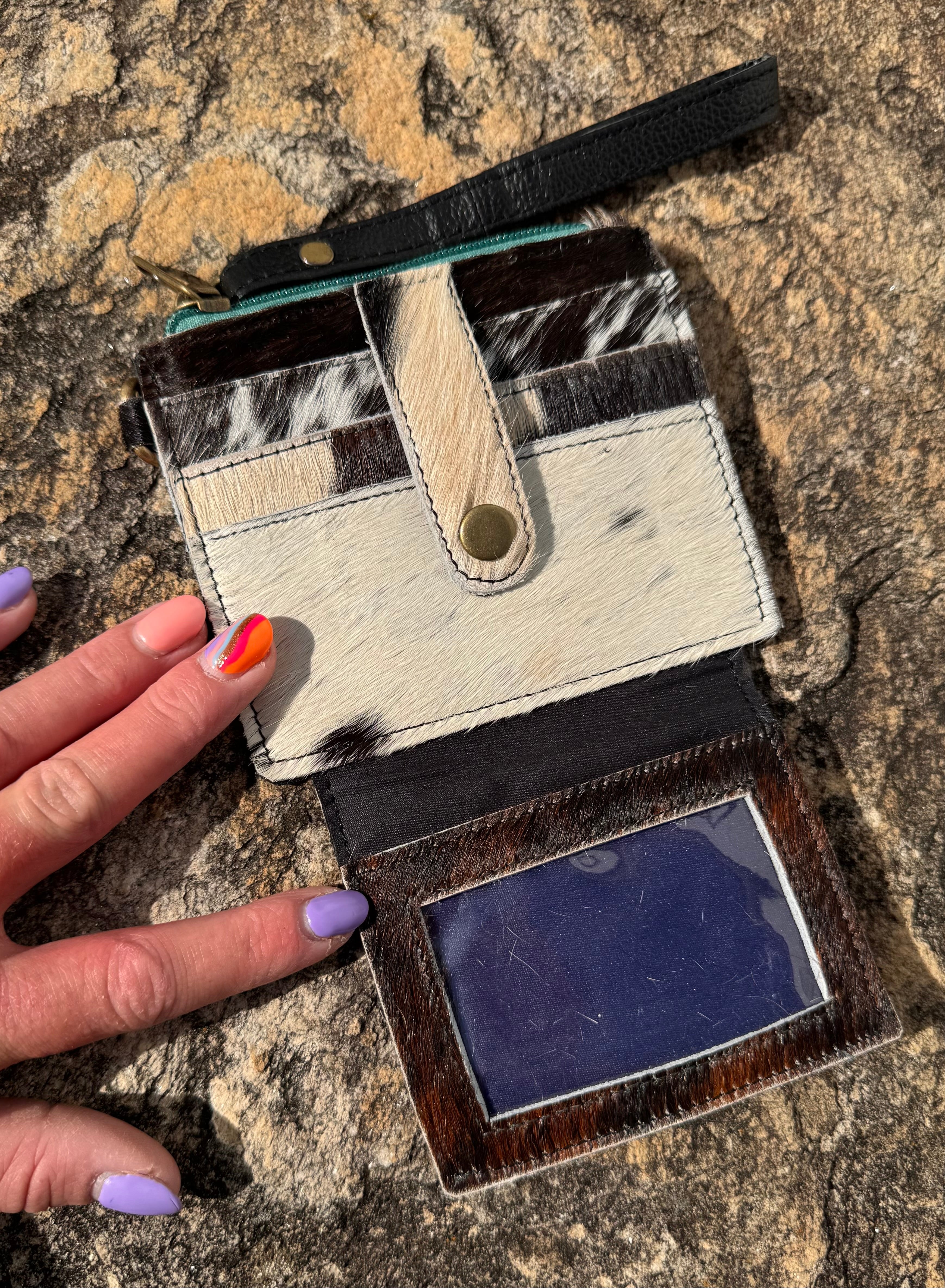Multi Cowhide Wallet Wristlet