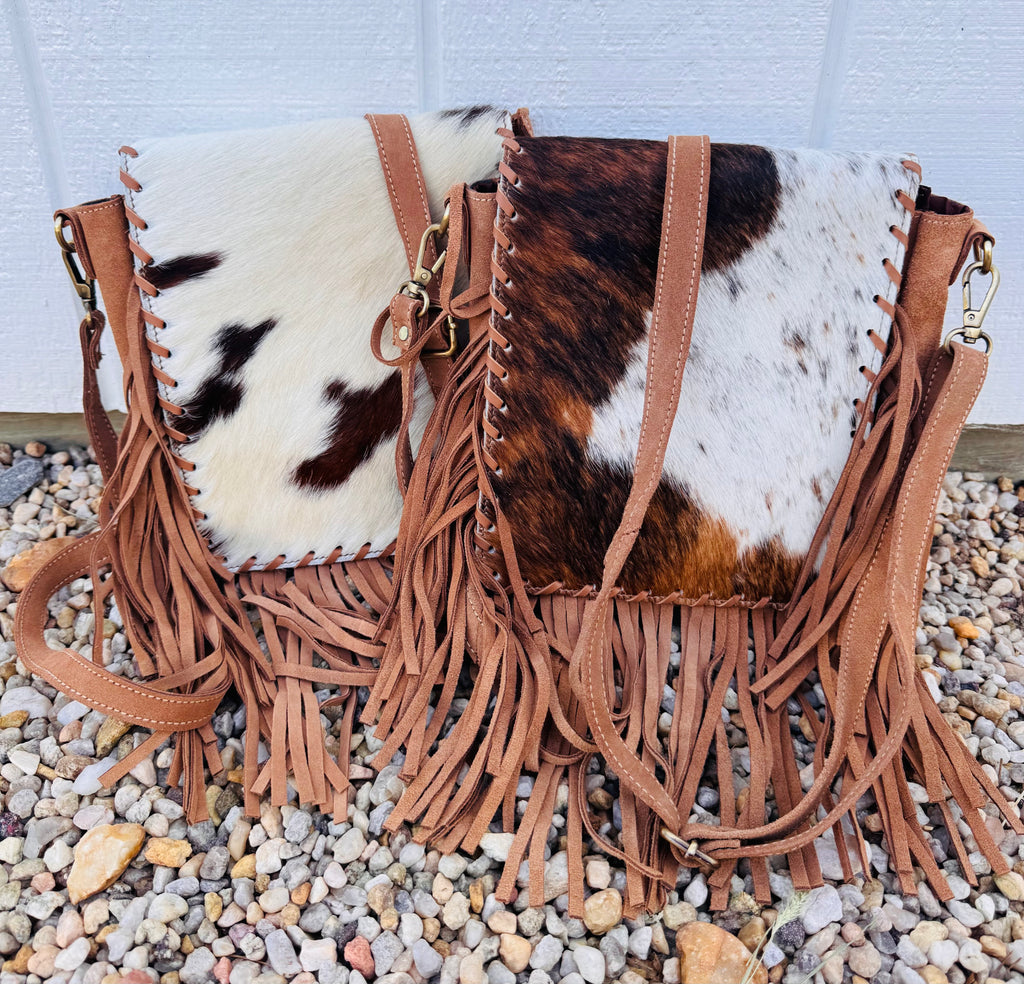 Bessie Cowhide and Suede Crossbody