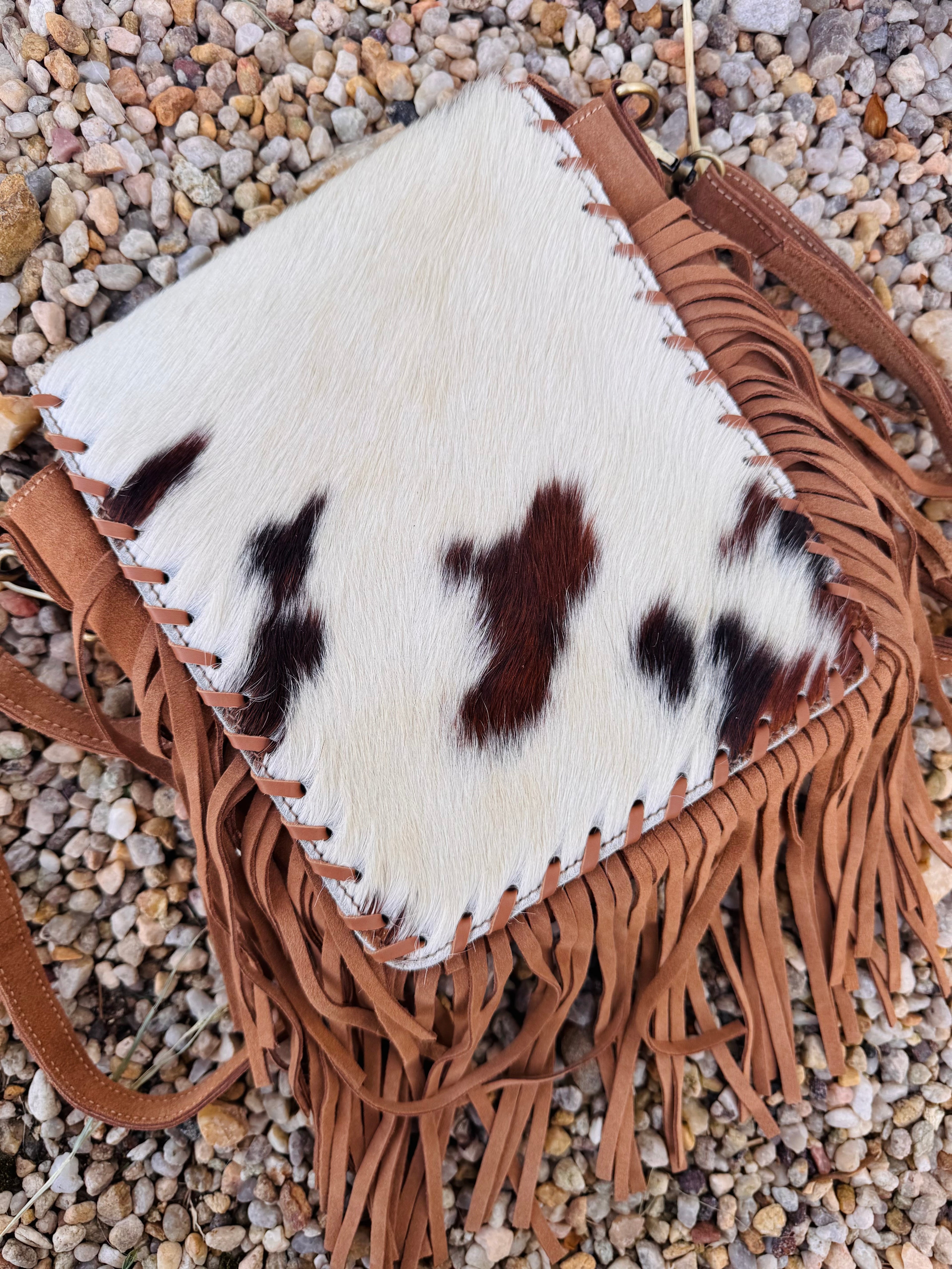 Bessie Cowhide and Suede Crossbody
