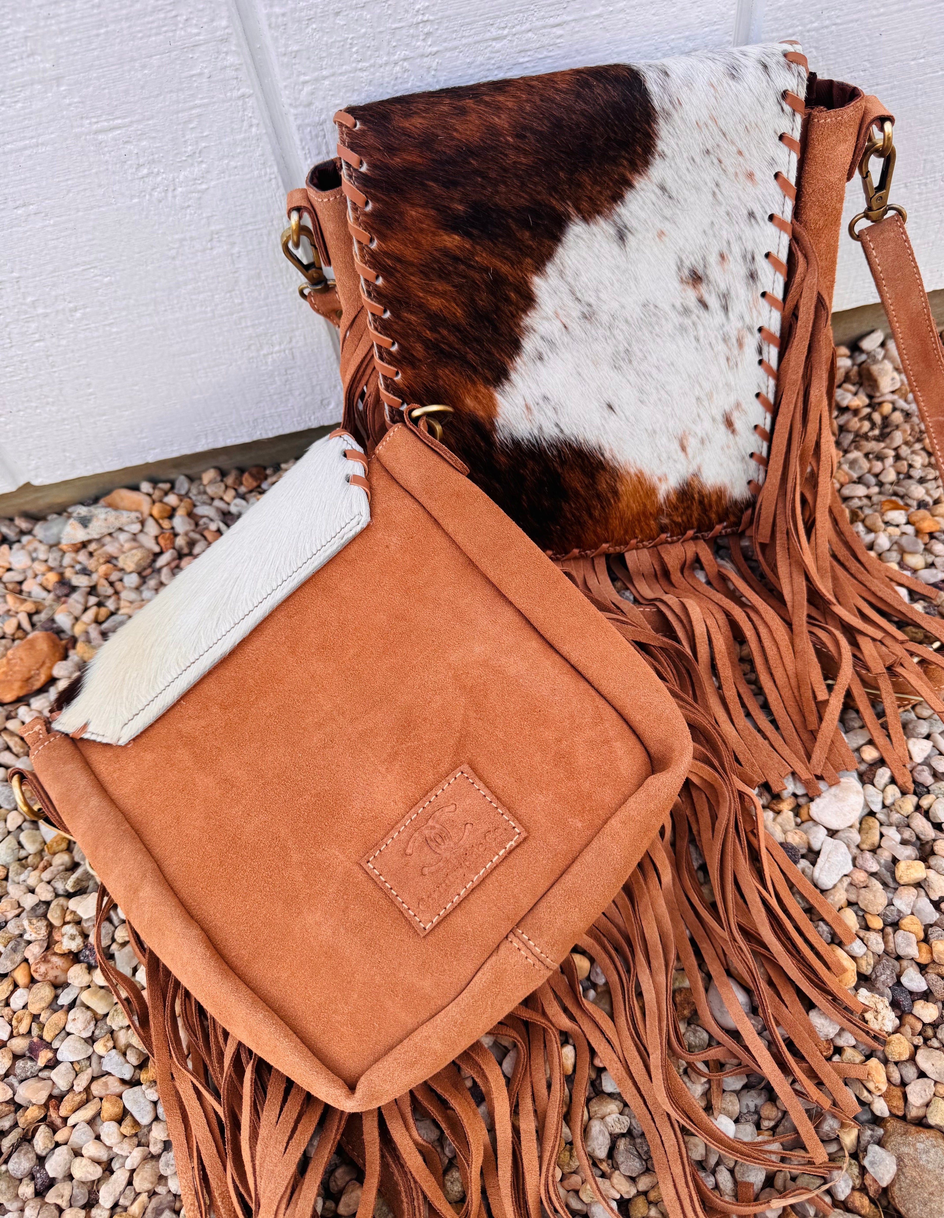 Bessie Cowhide and Suede Crossbody